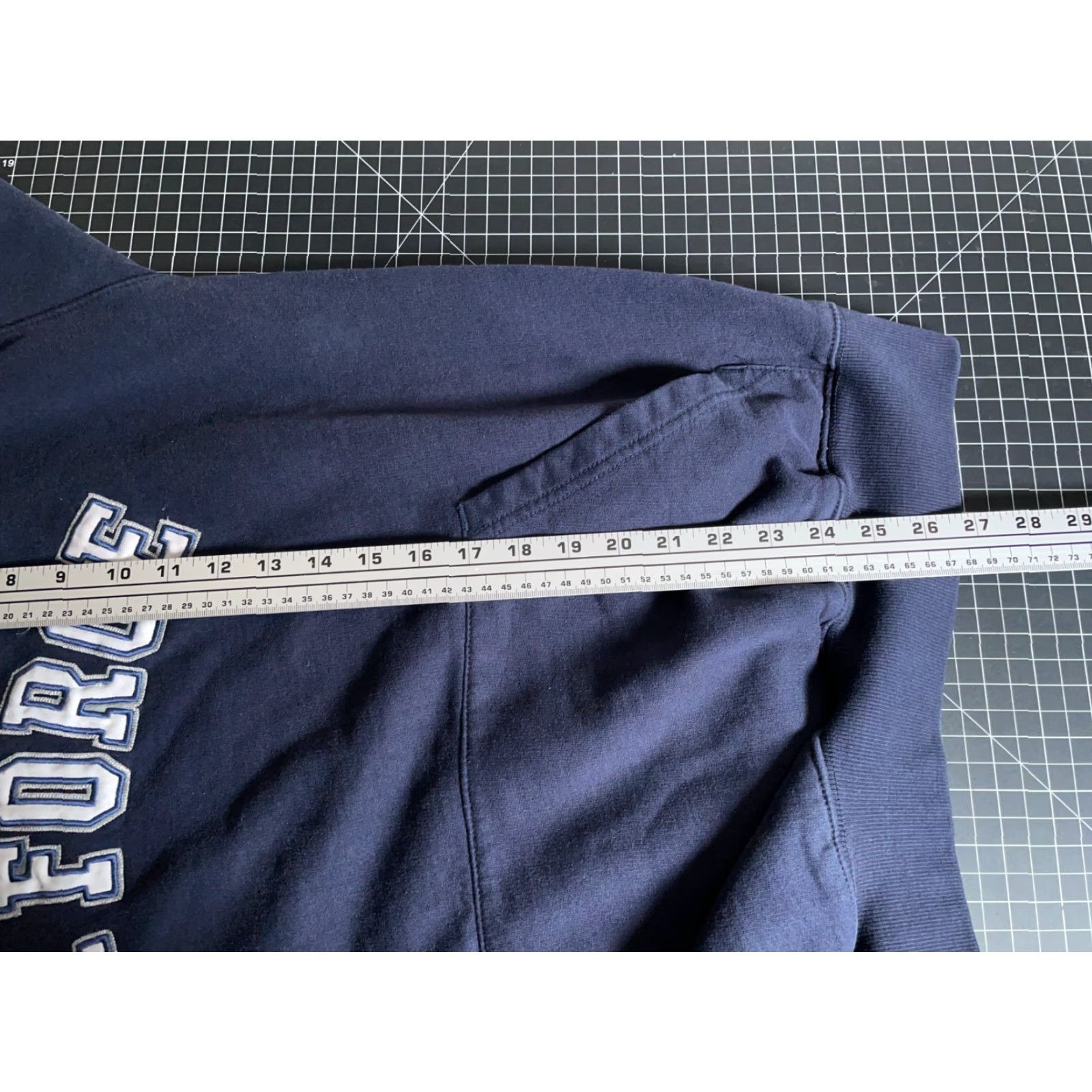 Vintage VINTAGE Air Force Hoodie Men L Blue Embroidered Sweatshirt - Heavyweight, Full Zip, 90s Retro, Cotton Blend, Fleece, Pockets, Hooded Size US L / EU 52-54 / 3 - 6 Thumbnail