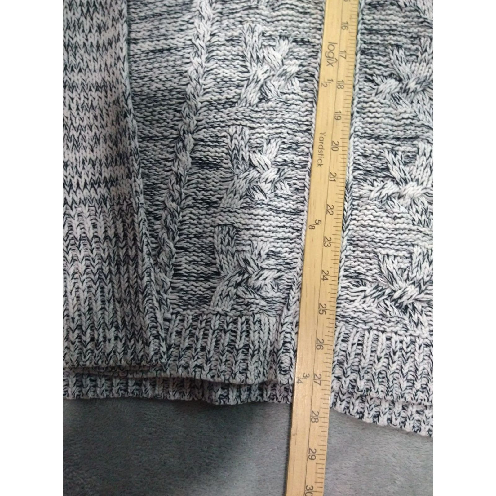 Chaps Chaps Sweater Womens 3X Gray Cable Knit Scoop Neck Pullover Cotton Blend Size XXL / US 16-18 / IT 52-54 - 3 Thumbnail