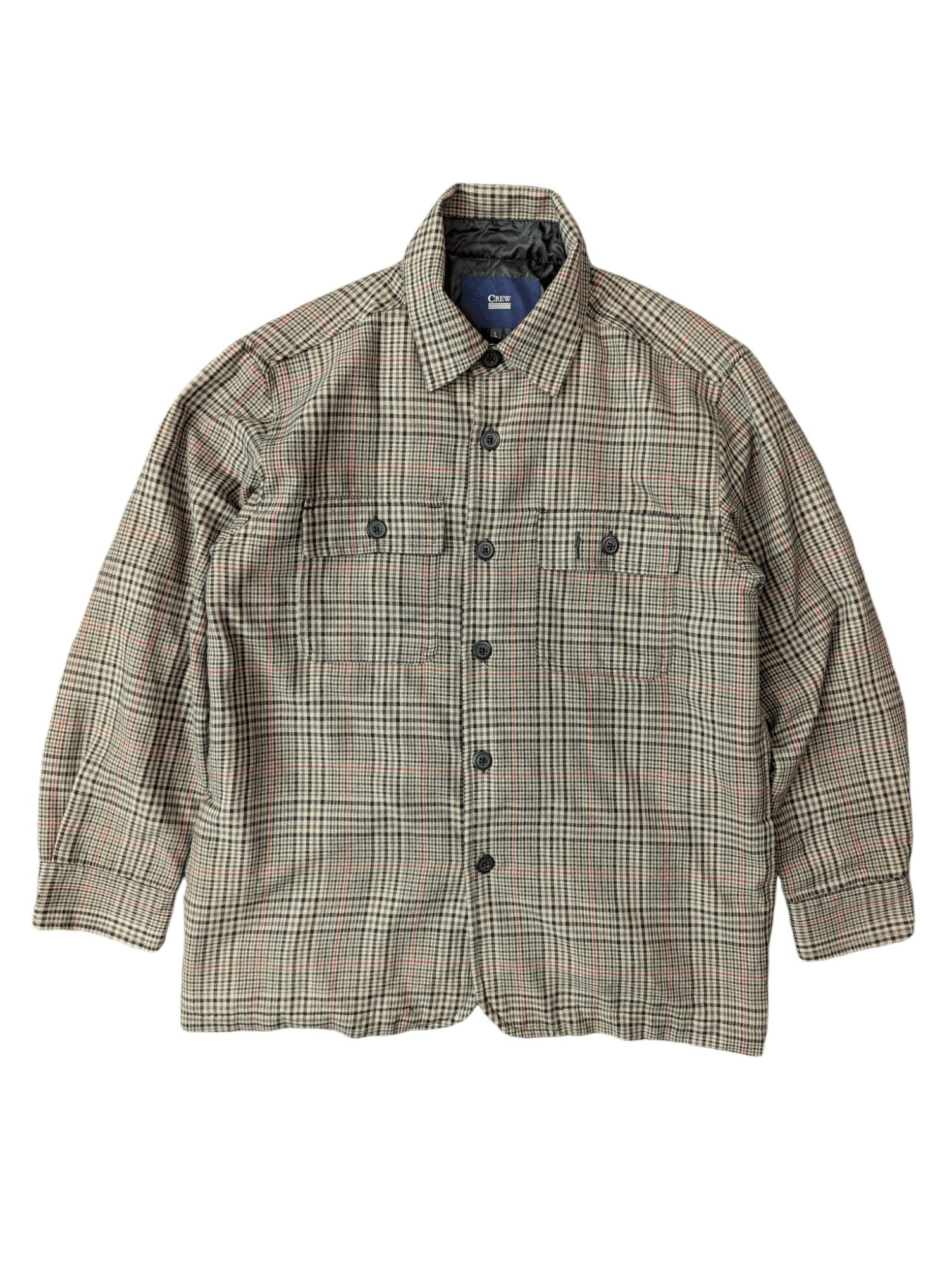 Japanese Brand Crew Checkered Quilted Overshirt Button Ups Jacket Size US L / EU 52-54 / 3 - 1 Thumbnail