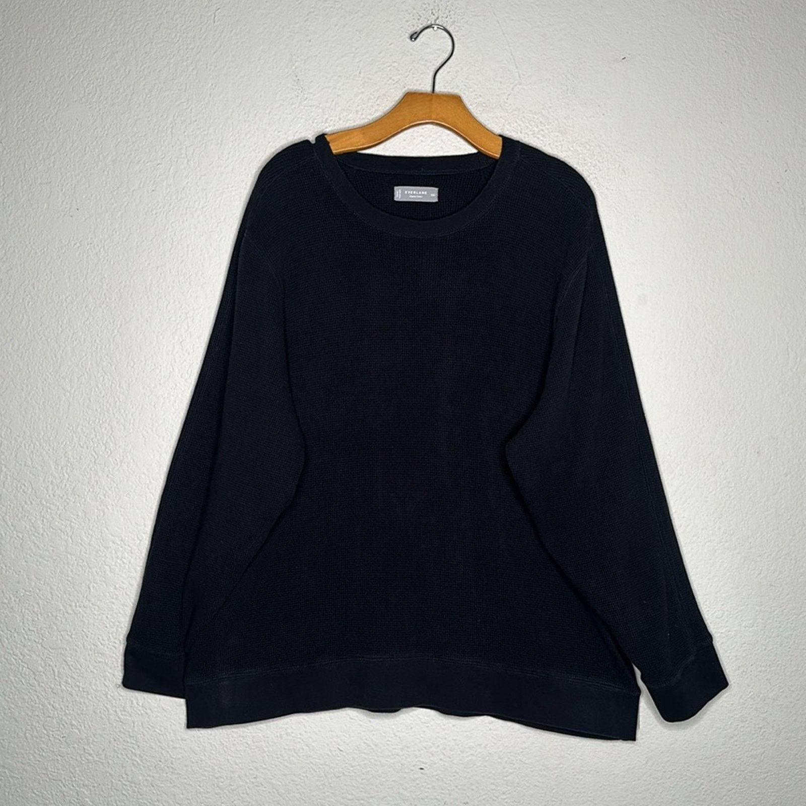 Everlane Everlane The Waffle Long-Sleeve Crew Thermal Black Sz XXL Size US XXL / EU 58 / 5 - 5 Thumbnail