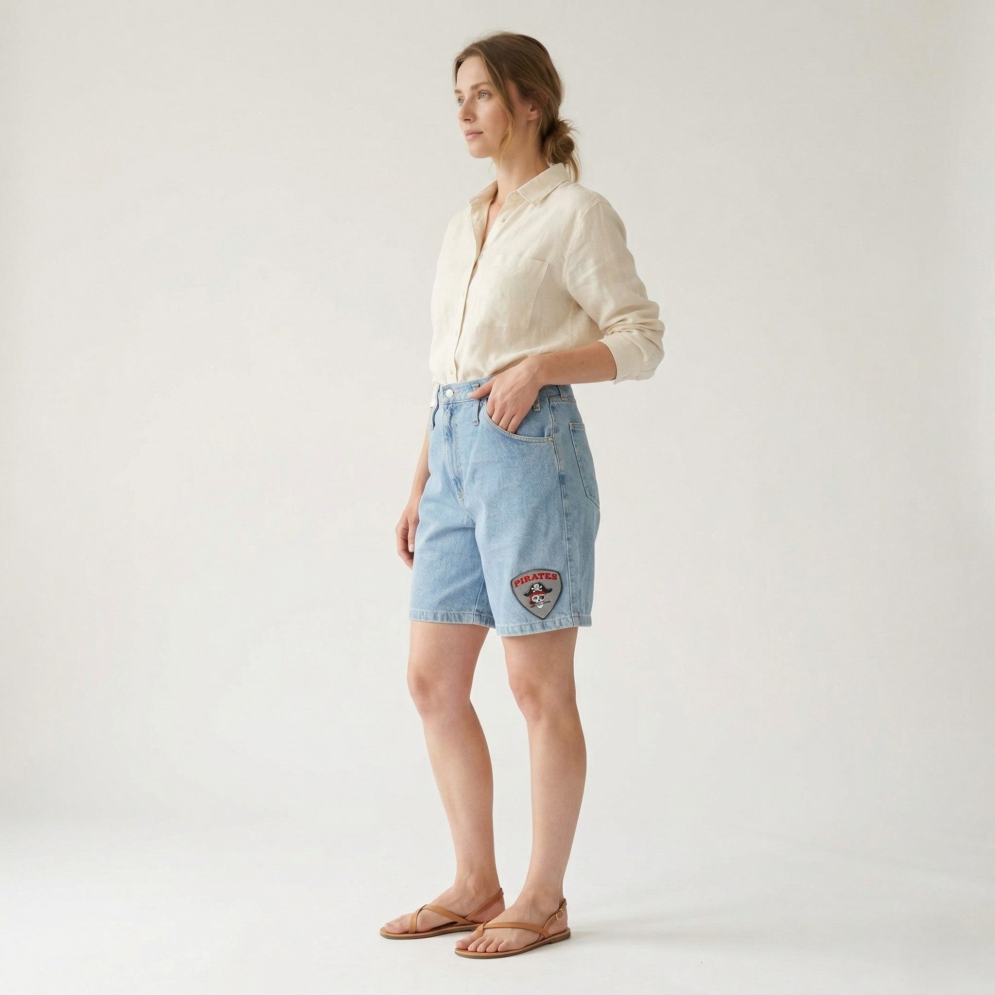 Vintage XEX New Style Women XL Denim Shorts Blue Vintage 6222 Size 38" / US 16 / IT 52 - 1 Thumbnail