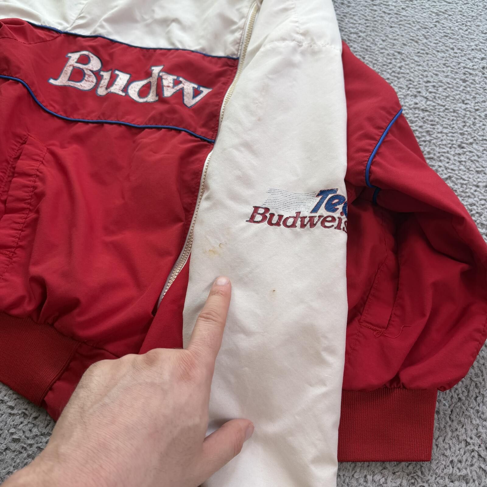 Other Vintage 90s Team Budweiser Racing Jacket Made In USA Bomber Size US L / EU 52-54 / 3 - 7 Thumbnail