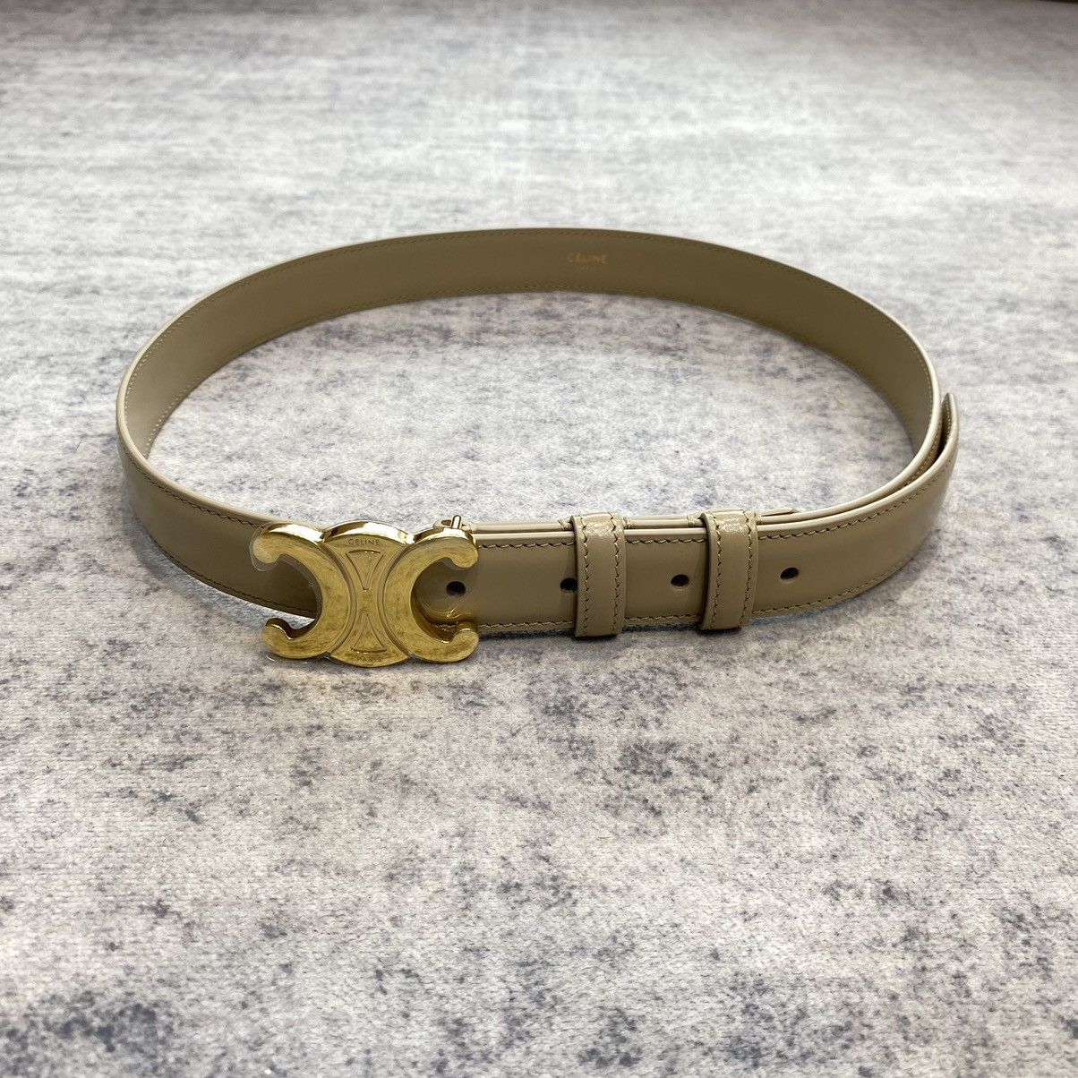Celine CELINE Medium Triomphe Belt In Taurillon Leather Size ONE SIZE - 1 Thumbnail