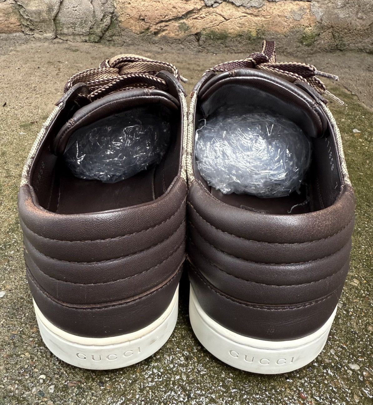 Gucci ✨Gucci✨(411858) GG Coated Canvas/Leather Men's Sneakers Size US 8 / EU 41 - 11 Thumbnail