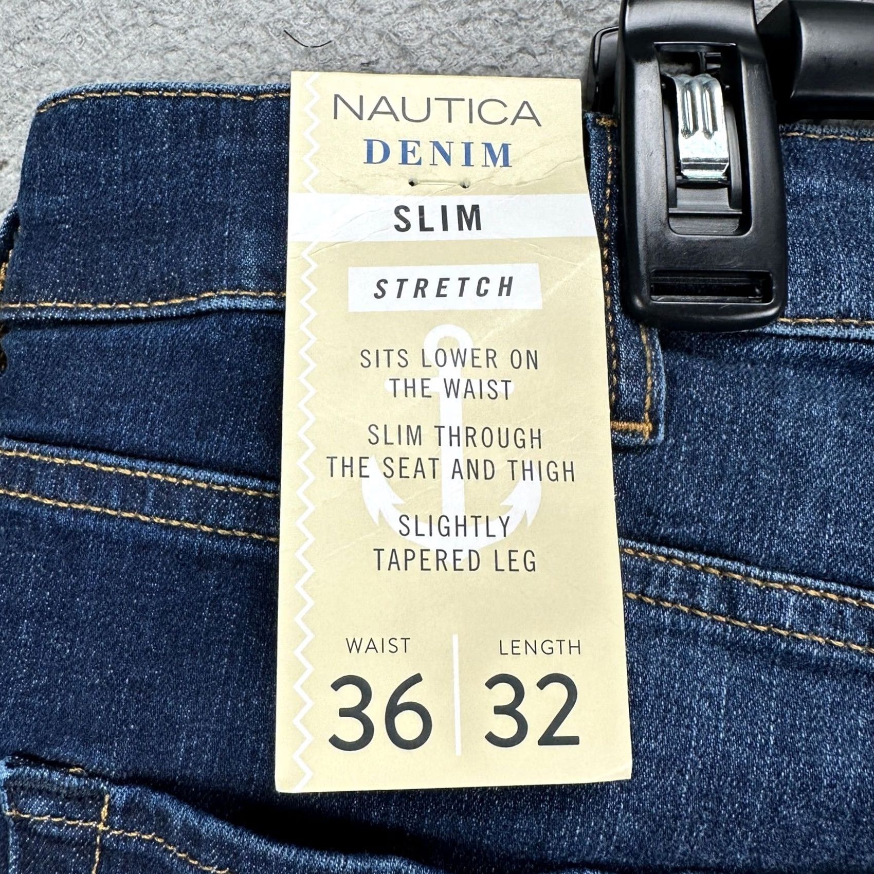 Nautica VINTAGE Nautica Jeans Slim Fit Mens 36X32 Blue Distressed Tapered Leg Stretch Denim NEW Size US 36 / EU 52 - 6 Thumbnail
