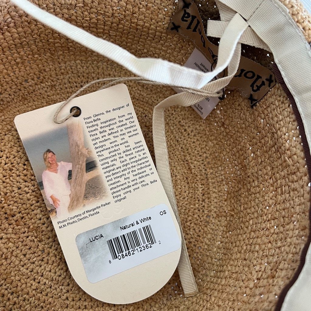 Other florabella Lucia Brim Sunhat in Natural & White Size ONE SIZE - 9 Thumbnail