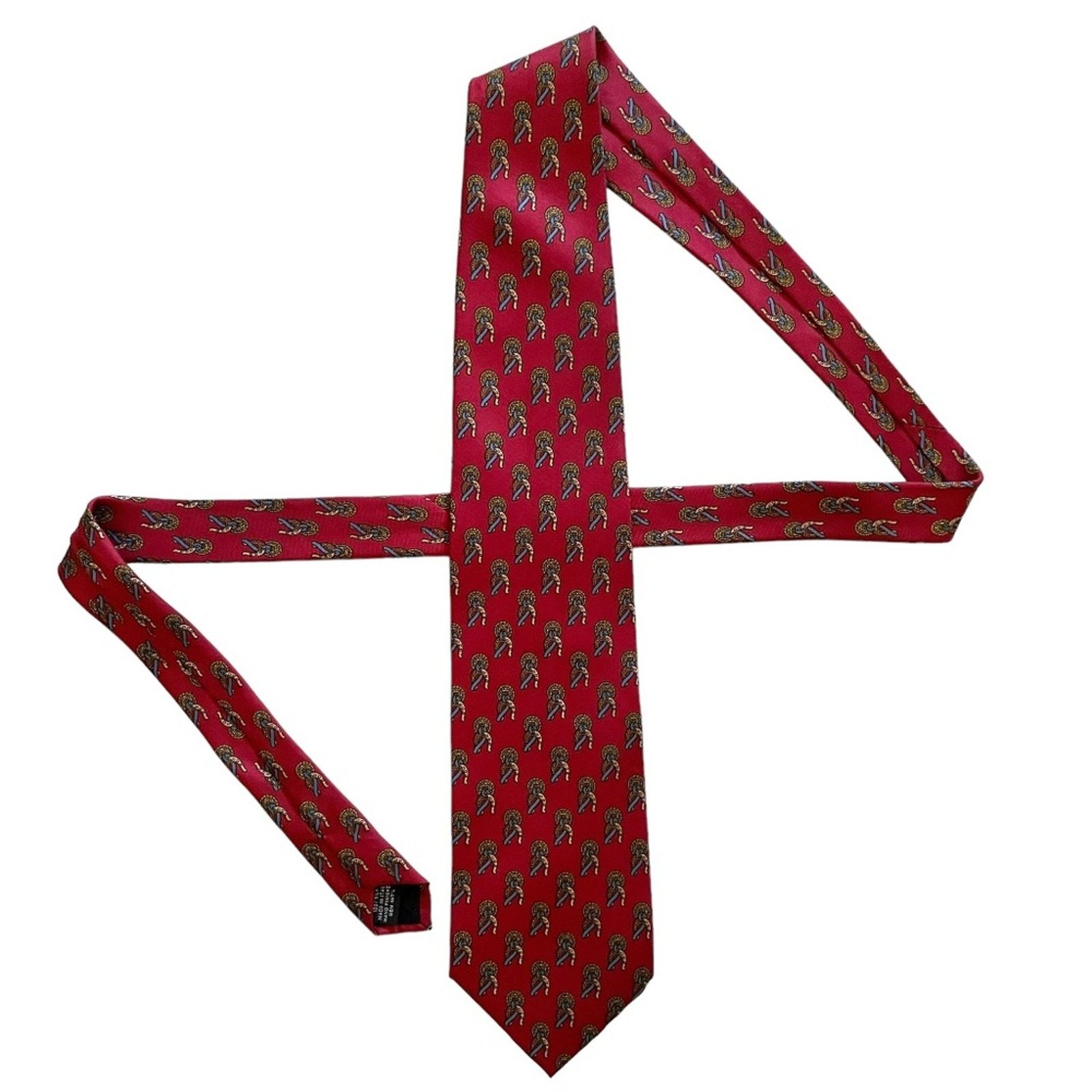 Paolo Gucci × Vintage Paolo Gucci Vintage Red Equestrian-Themed Pattern Silk Tie Size ONE SIZE - 2 Thumbnail