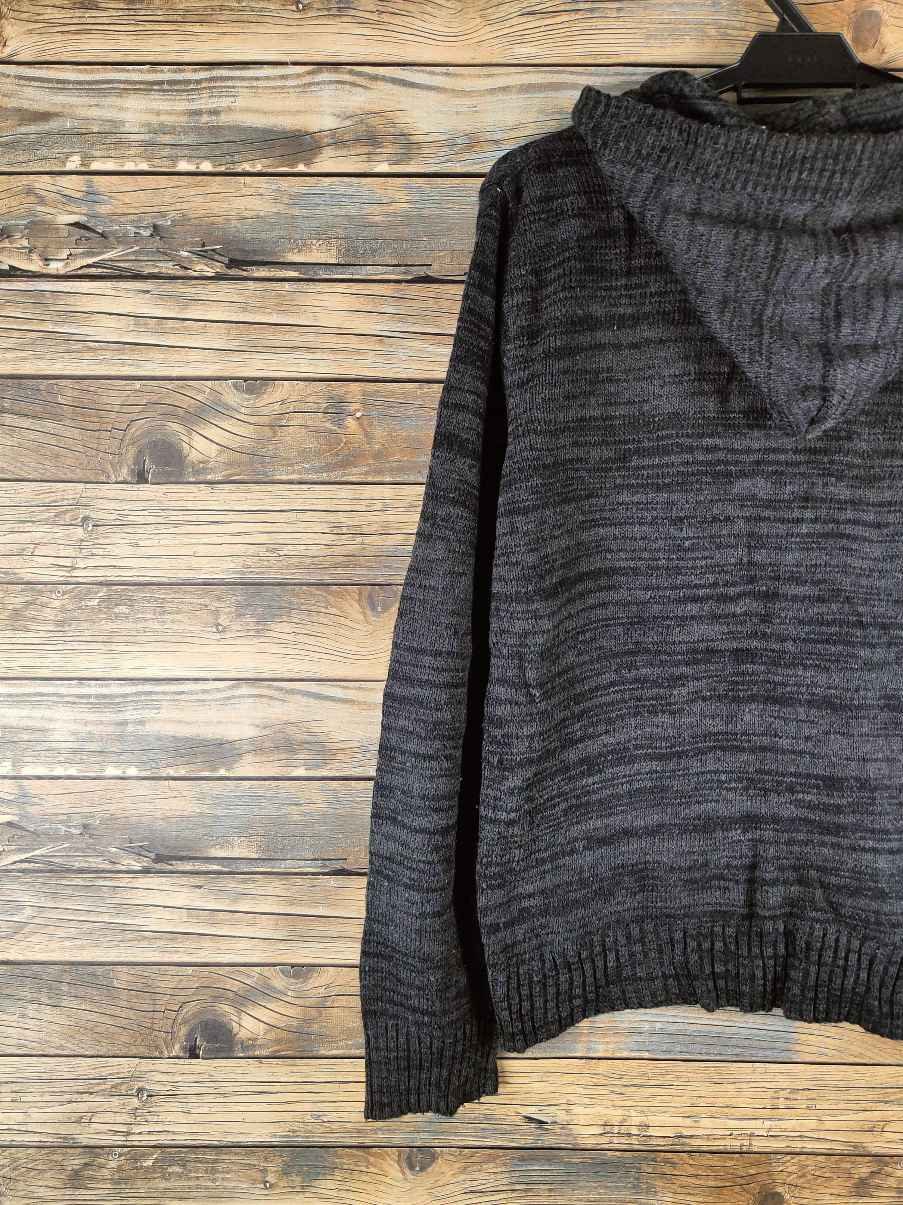 Japanese Brand DL Louis Chavlon Black Hoodie Knitwear Cardigans #46-427 Size US M / EU 48-50 / 2 - 8 Thumbnail