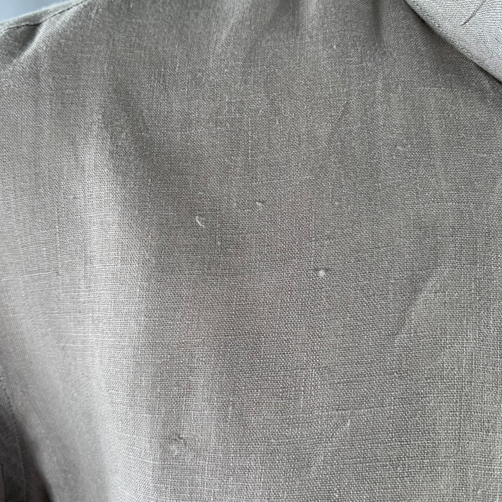 Theory THEORY Size S Grey Linen Button Down Short Sleeve Shirt Size US S / EU 44-46 / 1 - 4 Thumbnail