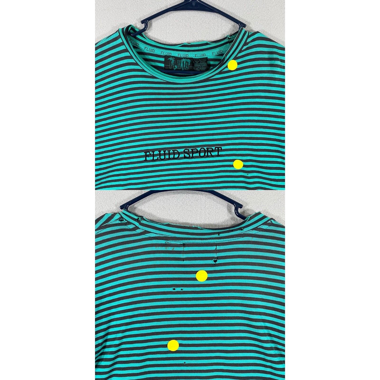 Other Vtg Fluid Sport Striped Distressed T Shirt USA Made Large Size US L / EU 52-54 / 3 - 5 Thumbnail