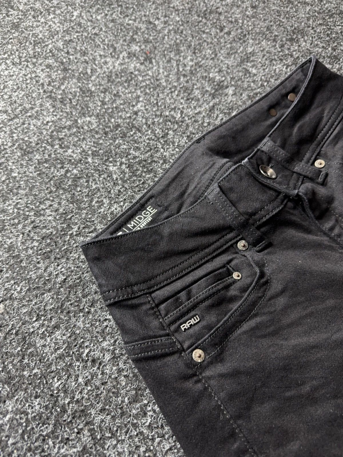 G-Star Y2K Avant Garde 00s G-Star RAW Midge Mid Bootcut Black Jeans Size 28" / US 6 / IT 42 - 12 Thumbnail