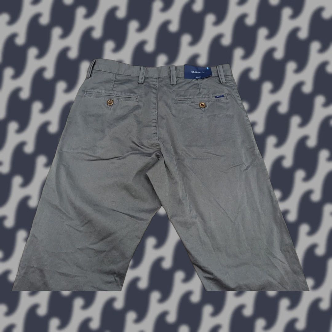 Gant GANT Mens Chino Pants 29x32 Gray Khaki Straight Mid Rise Regular Fit Pants Mens Color Gray Size 29 Style Chino Front Flat Front Size US 29 - 1 Thumbnail