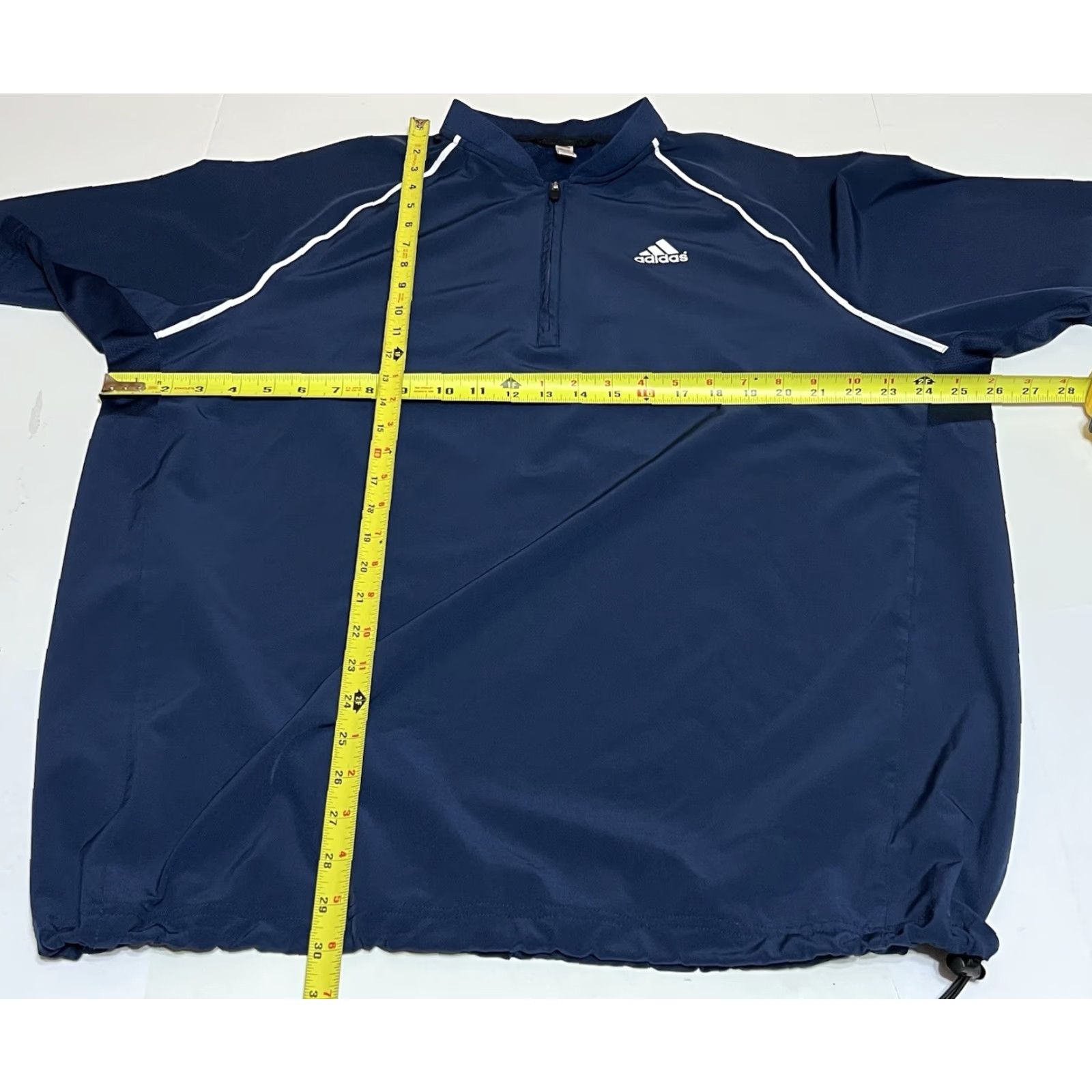 Adidas Adidas Batting Jacket Mens Large Blue 1/4 Zip Pullover Short Sleeve Windbreaker Baseball Activewear Casual Size US 33 - 4 Thumbnail