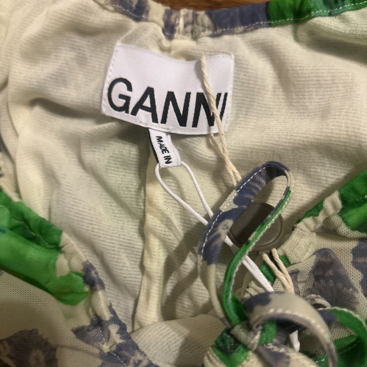 Ganni GANNI Ruched floral-print mesh mini Dress size EU 34 Size XS / US 0-2 / IT 36-38 - 6 Thumbnail