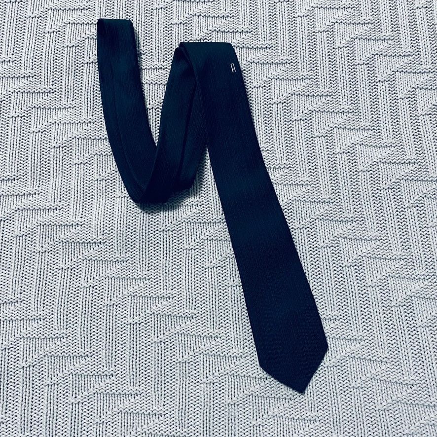 Vintage Vintage navy silk monogram A tie Size ONE SIZE - 1 Thumbnail