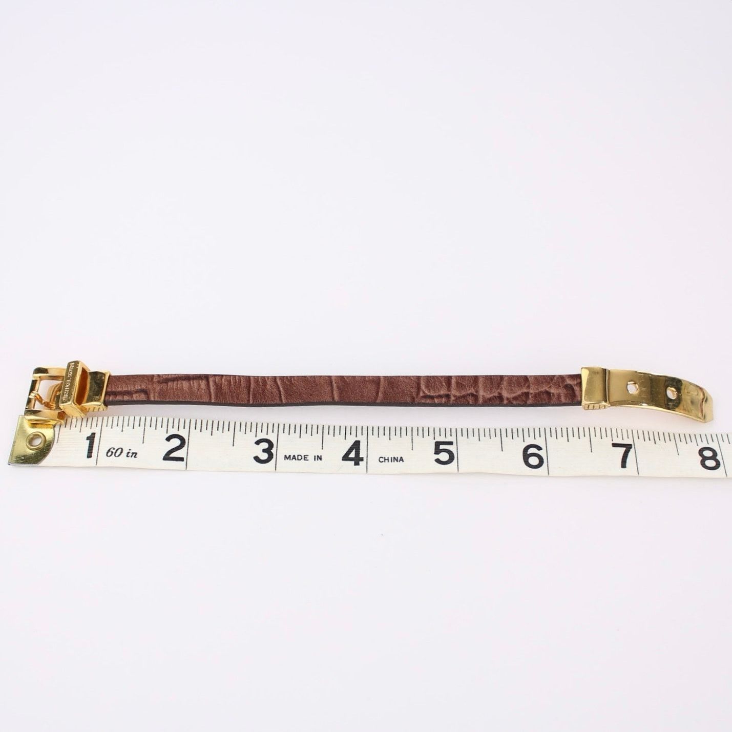 Michael Kors Michael Kors Brown Leather Gold Buckle Bracelet Size ONE SIZE - 3 Thumbnail