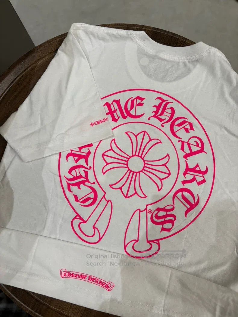 Chrome Hearts CHROME HEARTS Size M Pink horseshoe white short sleeves Size US M / EU 48-50 / 2 - 4 Thumbnail
