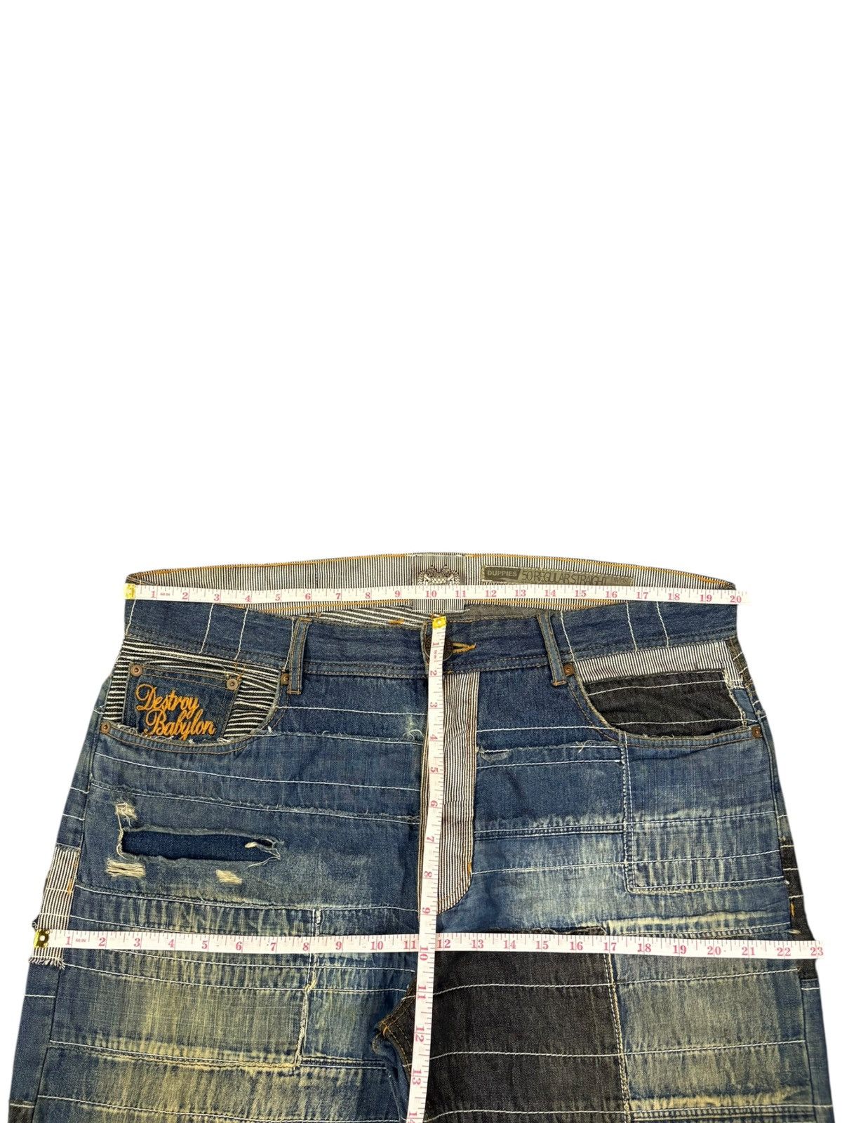 Japanese Brand Vintage Japanese Brand Patched Hagi Loose Baggy Jeans Size US 40 / EU 56 - 13 Thumbnail