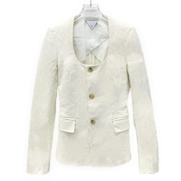 Bottega Veneta Bottega Veneta Linen Scoop Neck Blazer Size IT 36 Size XS / US 0-2 / IT 36-38 - 1 Thumbnail
