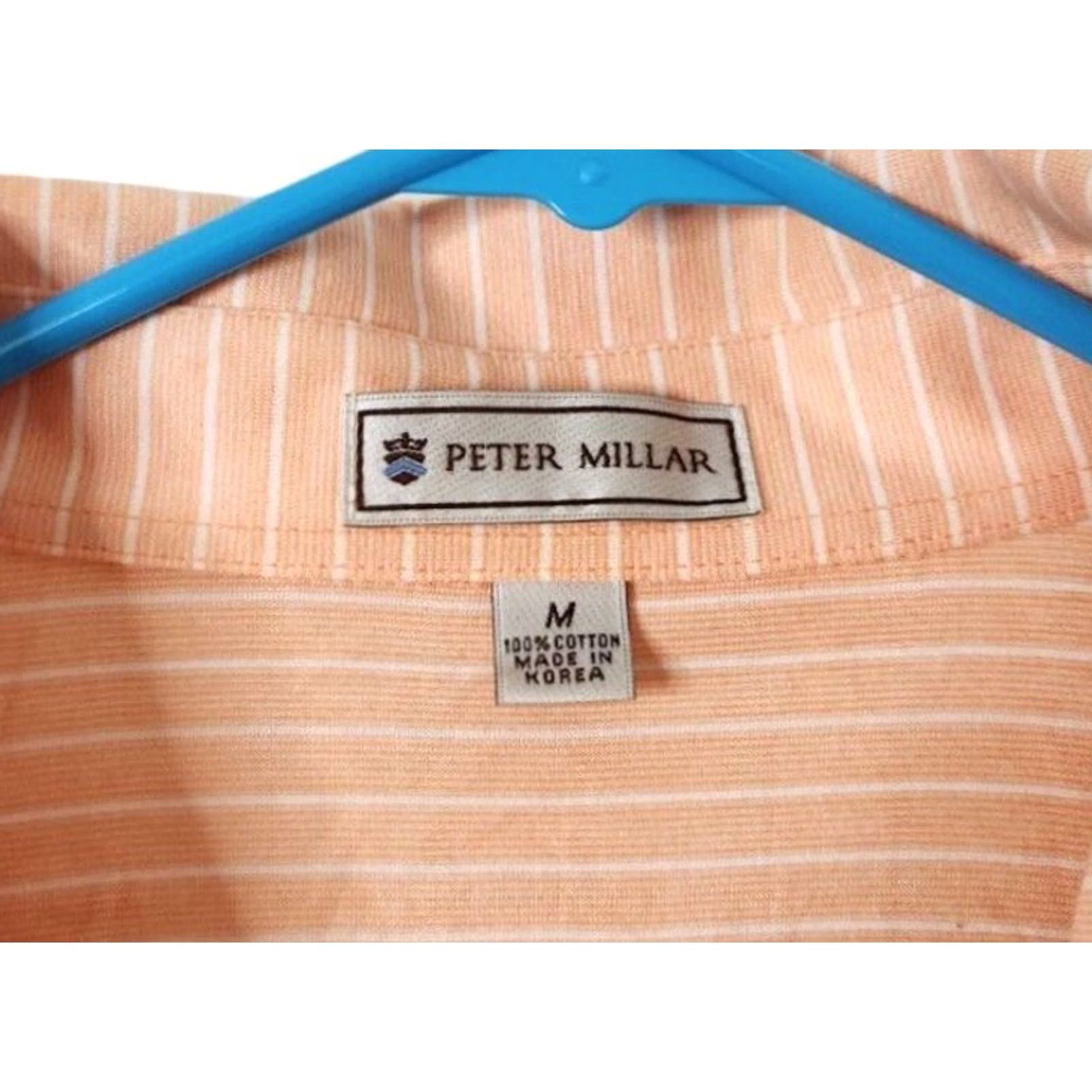 Peter Millar Peter Millar Polo Shirt Mens M 100% Cotton Striped Orange Golf Short Sleeve Polo Size US M / EU 48-50 / 2 - 4 Thumbnail