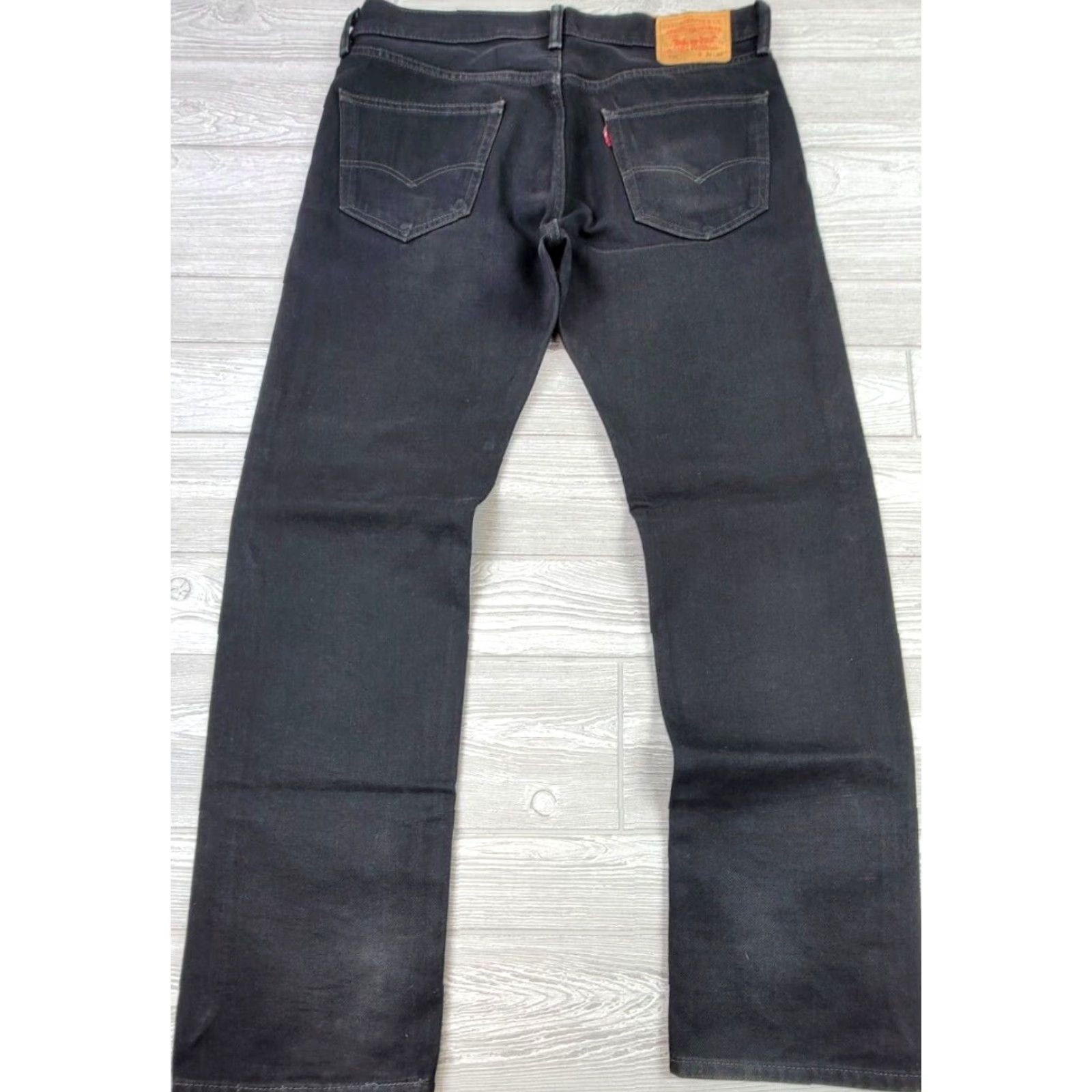 Levi's VINTAGE Levis 505 Straight Leg Jeans Mens 34x34 Black Actual Size 36x34 Size US 34 / EU 50 - 4 Thumbnail