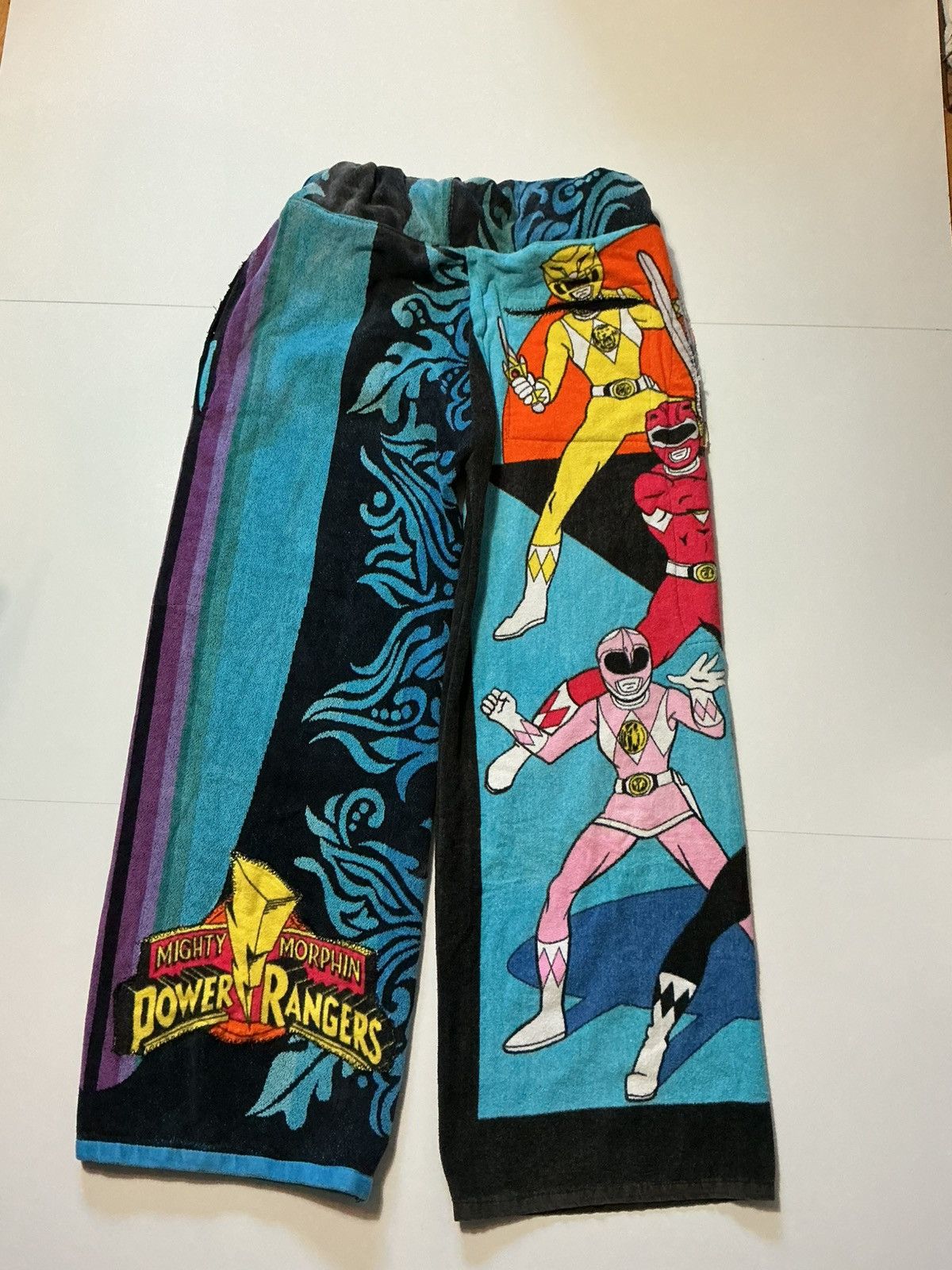 Vintage Vintage 1993 Mighty Morphin Power Rangers 1 Of 1 Towel Pants Size US 34 / EU 50 - 2 Thumbnail