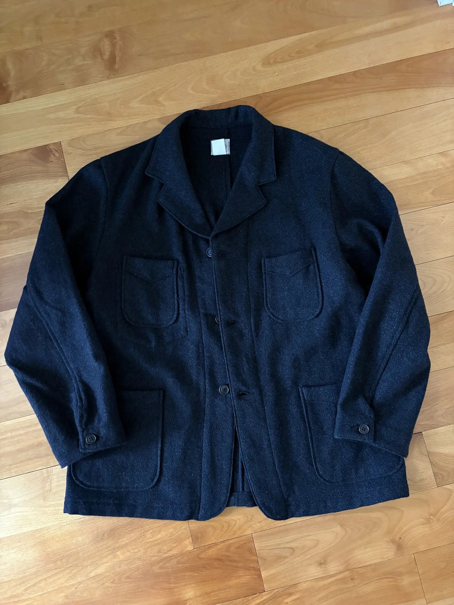 Post Overalls 3128 OK 1930 Jacket Basket Tweed Charcoal Wool Japan New! Size US XL / EU 56 / 4 - 3 Thumbnail