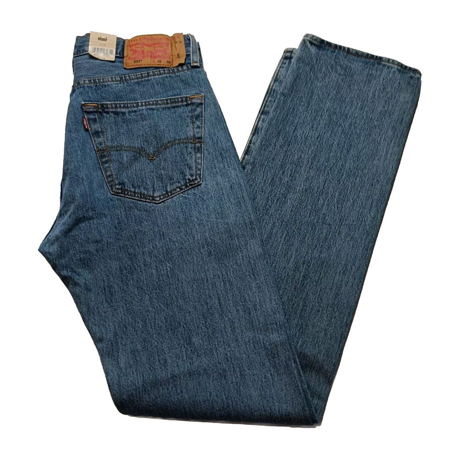 Levi's Levi's 501 Original Jeans Men's 31x36 Blue Button Fly Size US 31 - 1 Thumbnail