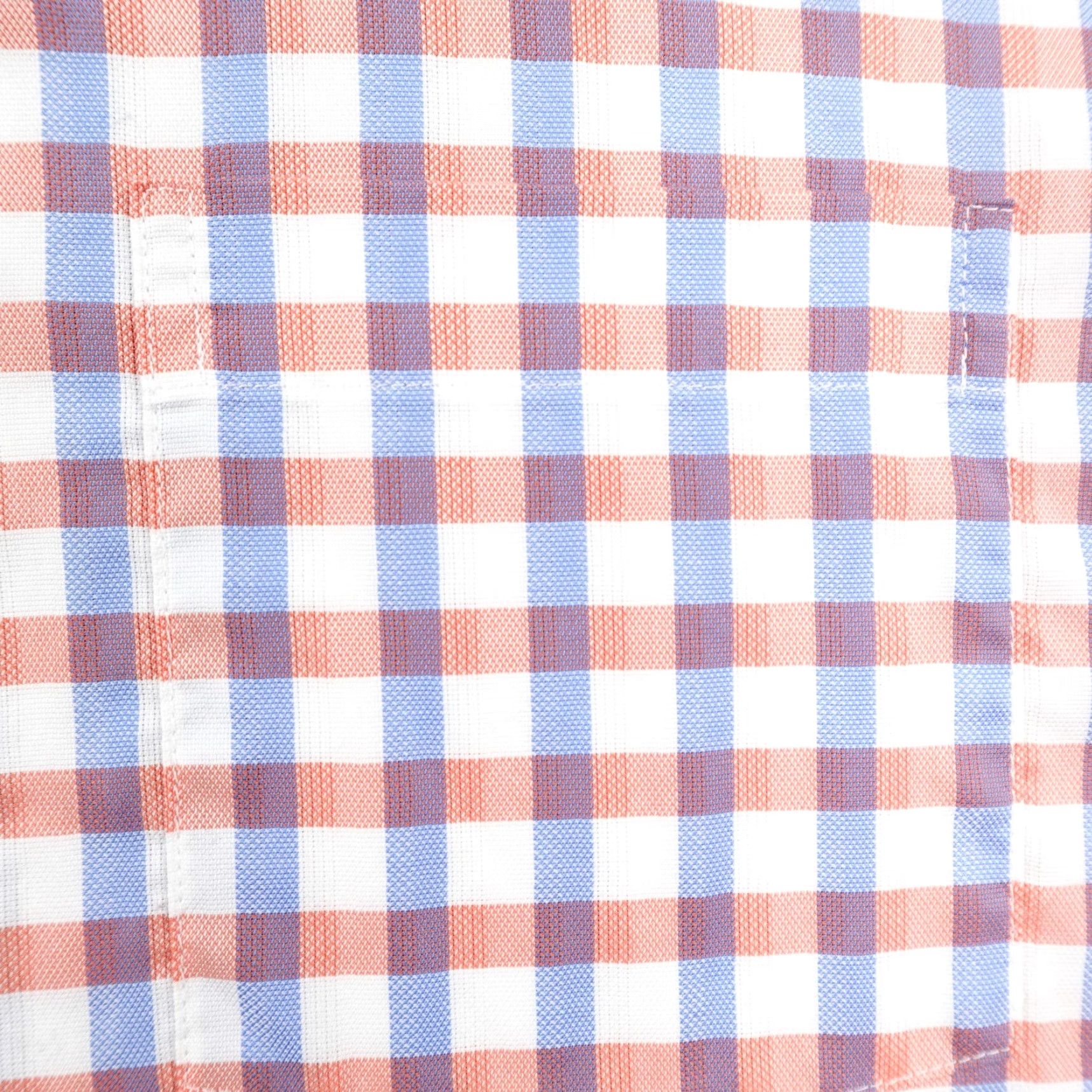Johnston & Murphy Johnston & Murphy Shirt XL White Blue Orange Gingham Check XC4 Extreme Comfort Men's Button-Up Long Sleeve Size US XL / EU 56 / 4 - 3 Thumbnail