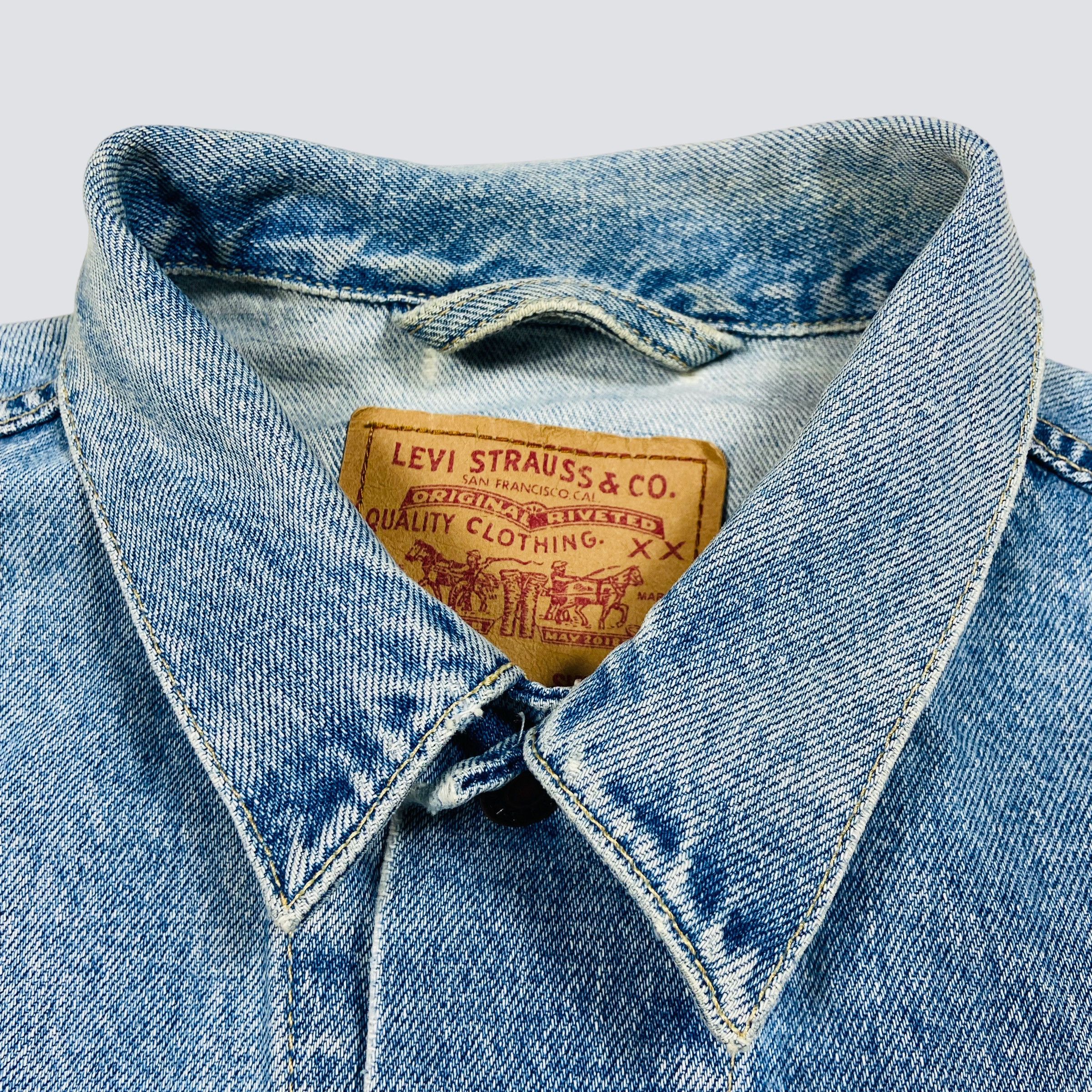 Levi's 1990s BABY BLUE AMAZING LEVIS BOXY FIT JEANS JACKET - № 2127 Size US L / EU 52-54 / 3 - 4 Thumbnail