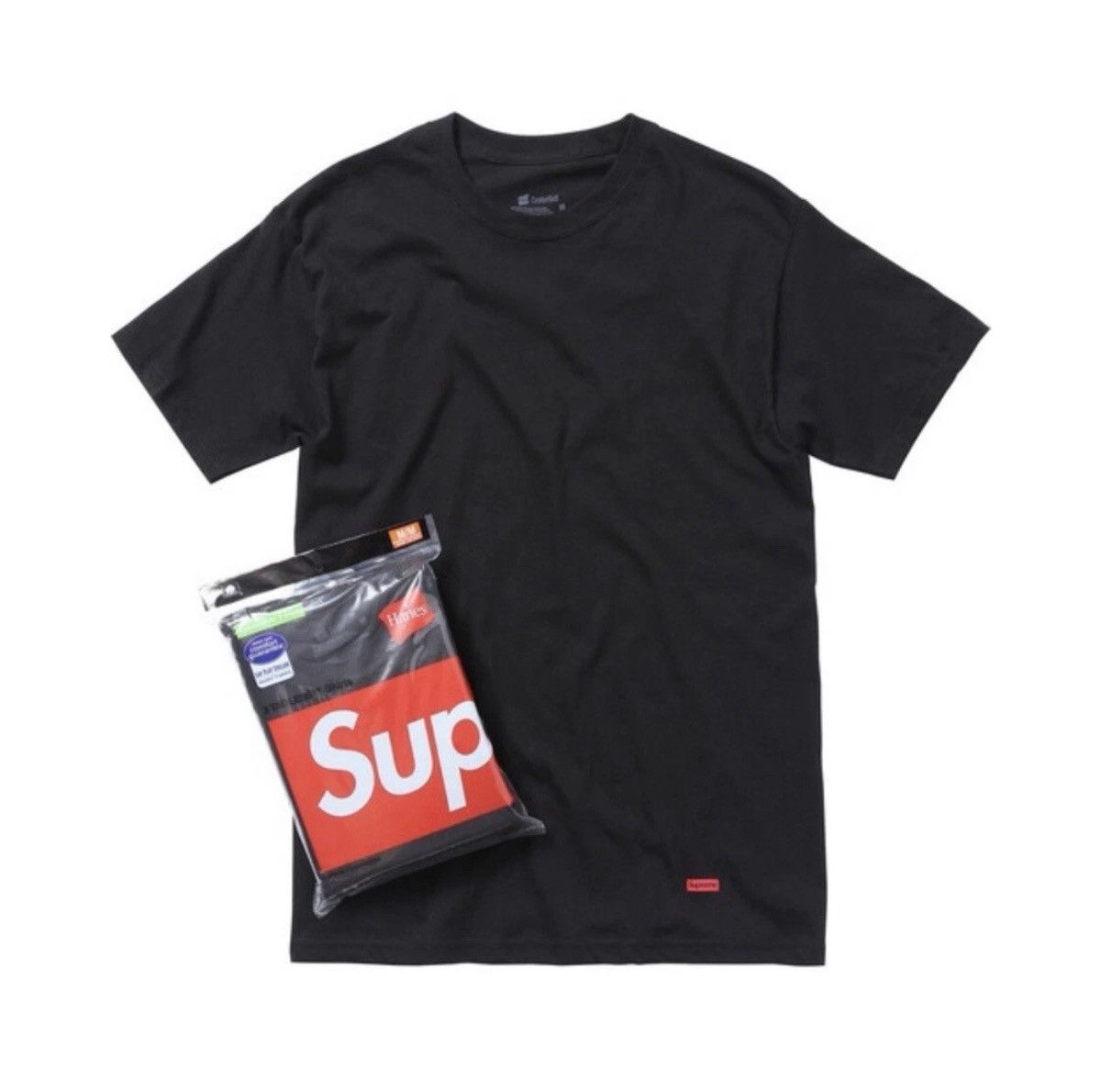 Hanes × Supreme Supreme®/Hanes® Tagless Tees (3 Pack) Black Sz: Medium Size US M / EU 48-50 / 2 - 1 Preview