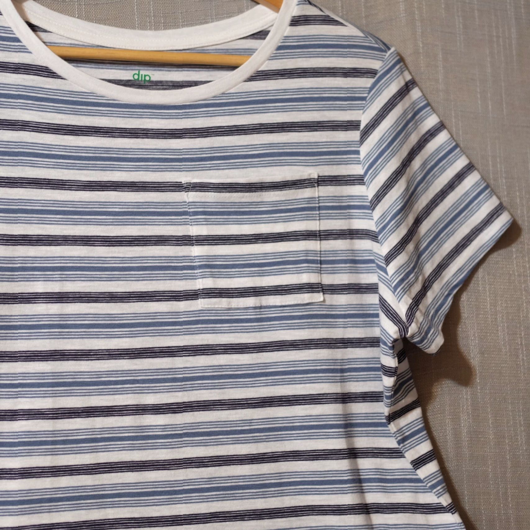 Vintage dip Short Sleeve T-Shirt Womens L Blue/Black/White 100% Cotton Nwot! H56-23 Crew Neck Lightweight Casual Size L / US 10 / IT 46 - 3 Thumbnail