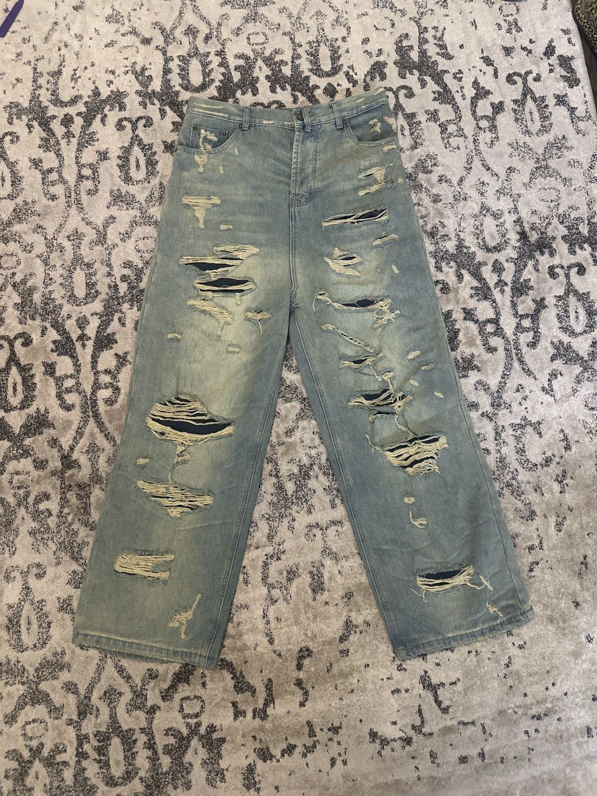 Japanese Brand Custom Ripped Layered Distressed Denim Pants Size US 34 / EU 50 - 1 Thumbnail