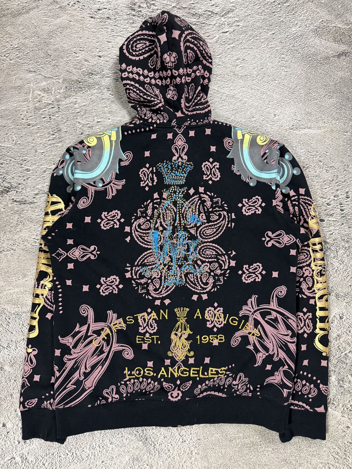Ed Hardy Ed Hardy zip hoodie vintage Christian Audigier gold black Size US XL / EU 56 / 4 - 9 Thumbnail