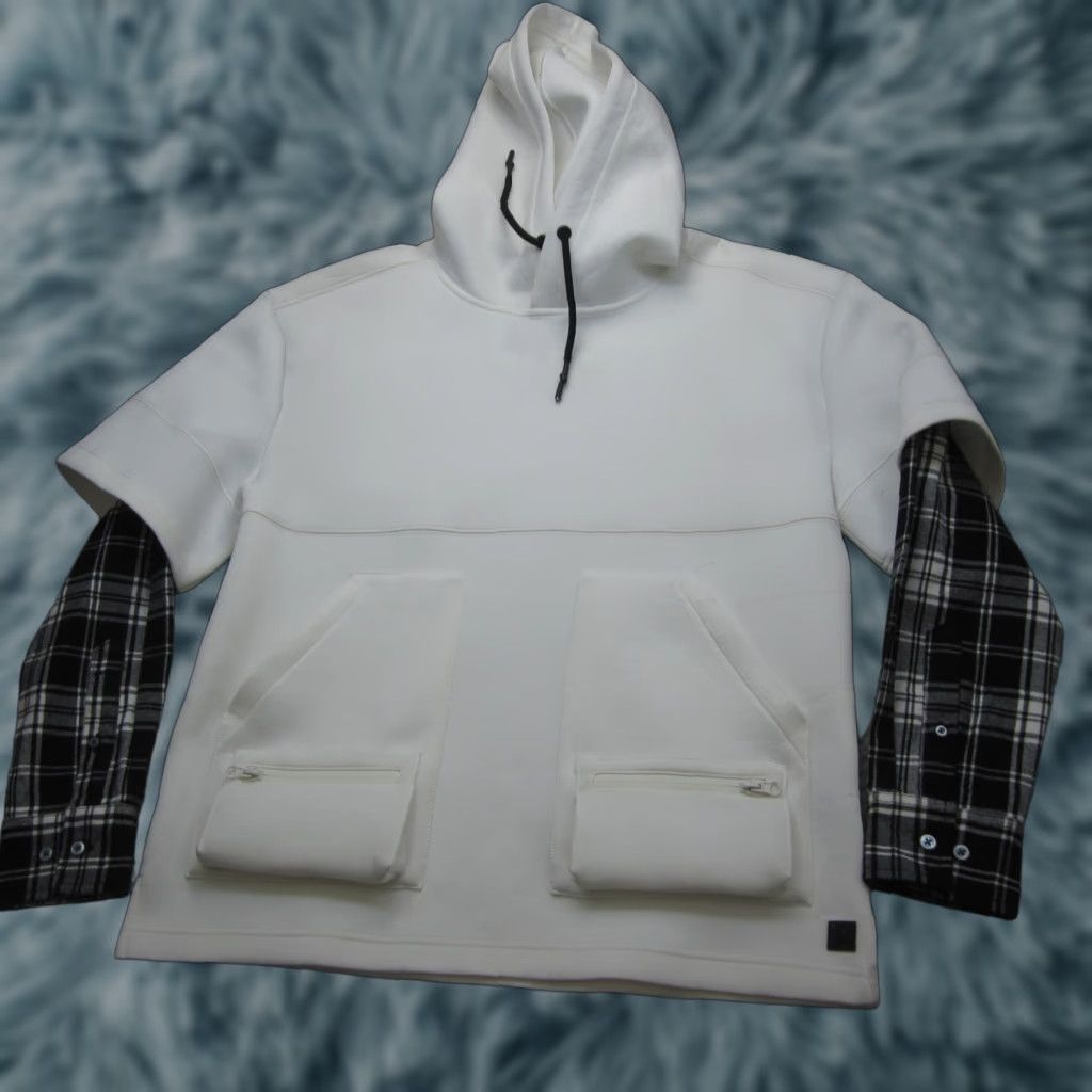 Madison VINTAGE Madison Supply Sweater Mens Small White Double Layer Flannel Sleeve Hoodie Size US S / EU 44-46 / 1 - 1 Thumbnail