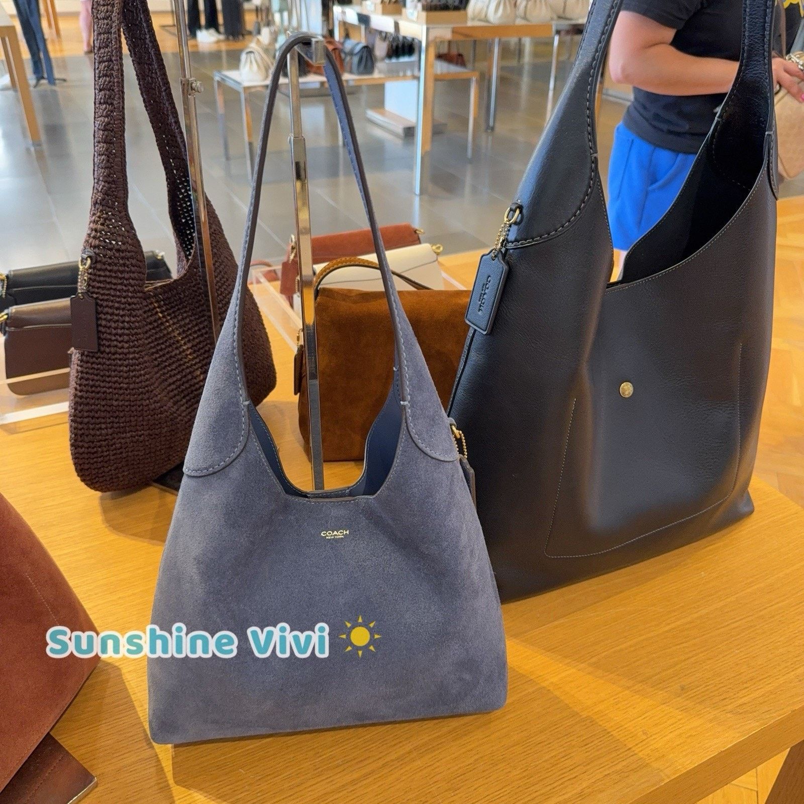 Coach NWT CCOACH CW637 Brooklyn Shoulder Bag 28 Suede LIGHT DENIM Size ONE SIZE - 1 Thumbnail