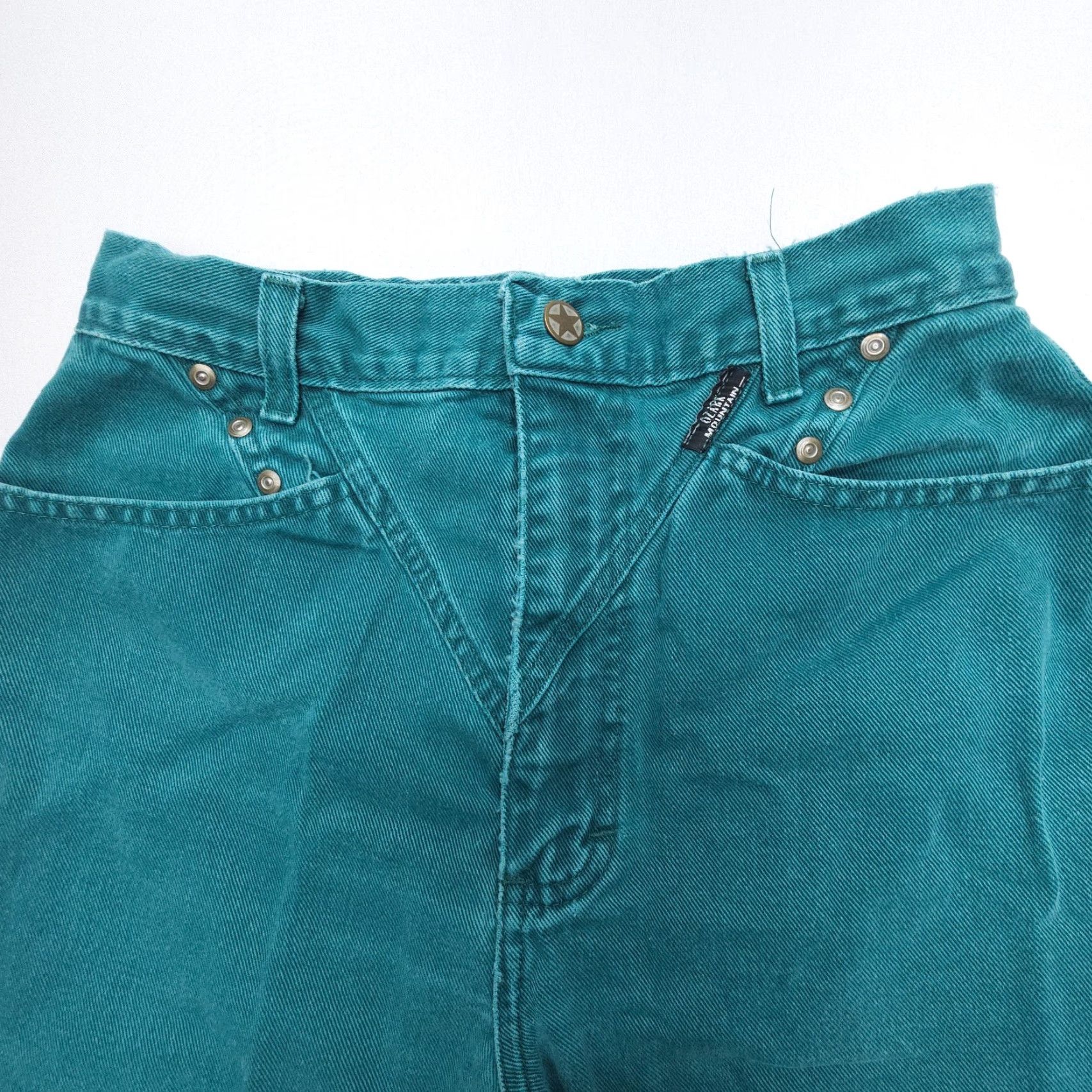 Vintage VINTAGE Ozark Mountain High Rise Jeans Womens 27 x 32 Green Riding Studded 80s 90s Mom Size 27" / US 4 / IT 40 - 2 Thumbnail