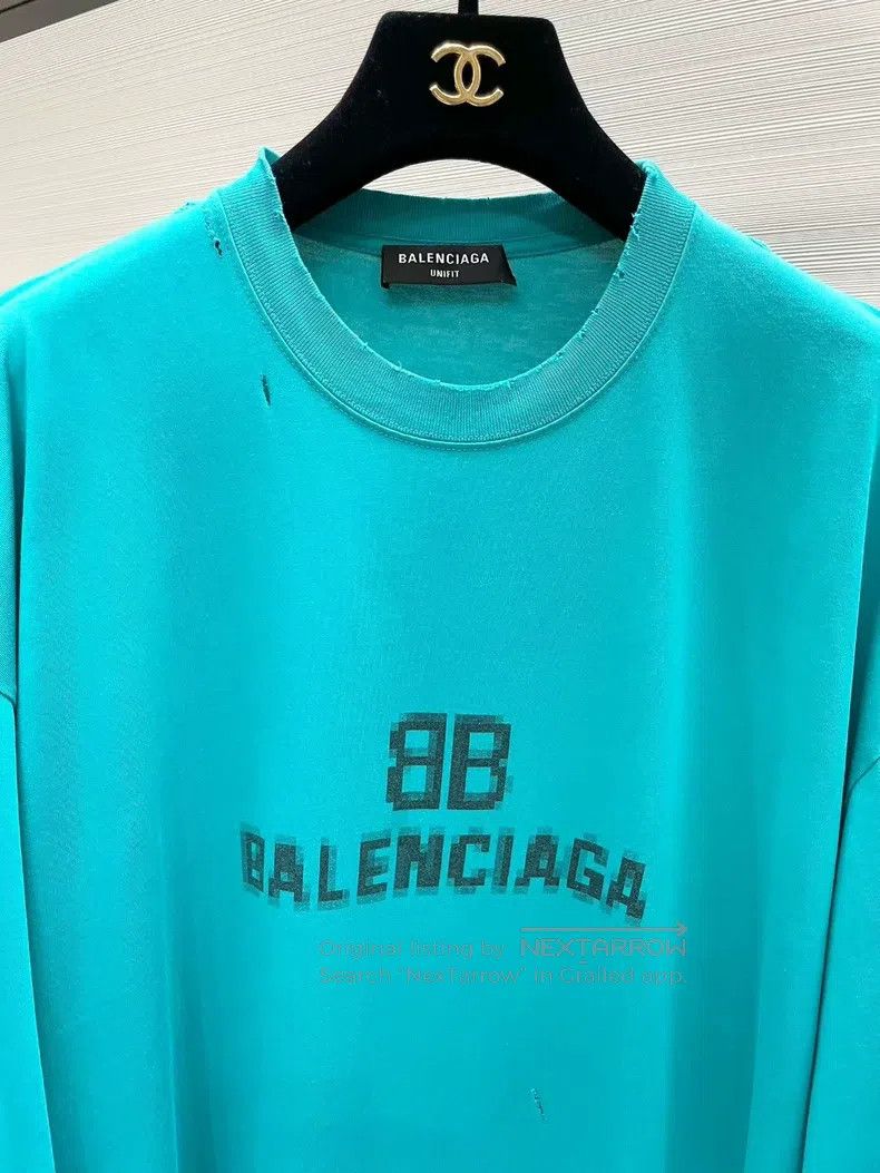 Balenciaga Balenciaga Mosaic Blurred Logo BB Letter Short Sleeve Size US S / EU 44-46 / 1 - 2 Thumbnail