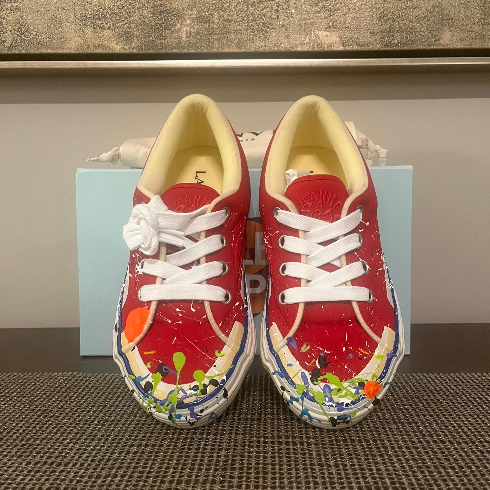 Gallery Dept. × Lanvin Melted Low Top Vulcanized Paint Splatter Sneakers Multicolor Size US 8 / EU 41 - 14 Thumbnail