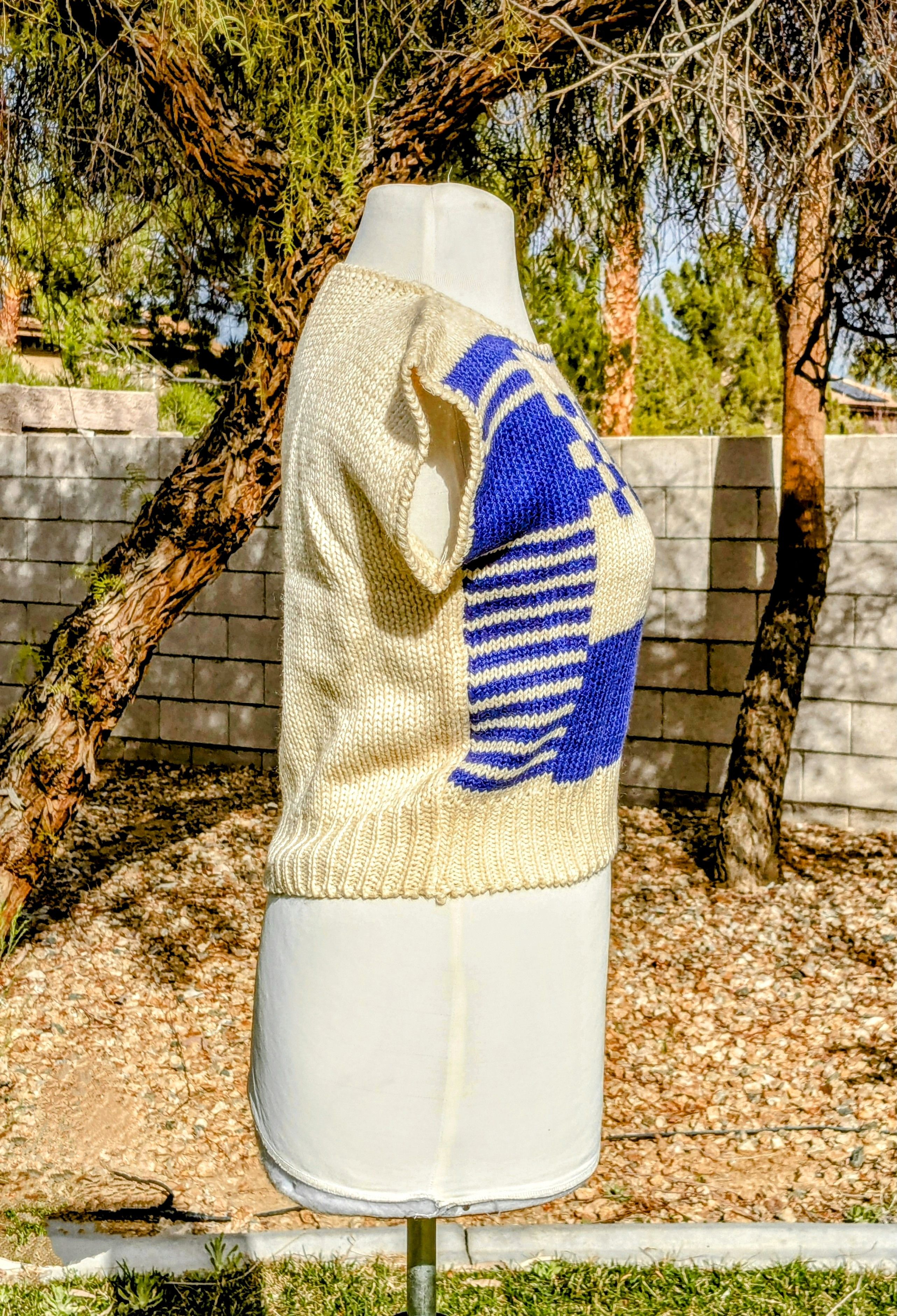 Vintage 1980s Vintage Petite Knit Geometric Checkerboard Cardigan Size S / US 4 / IT 40 - 4 Thumbnail