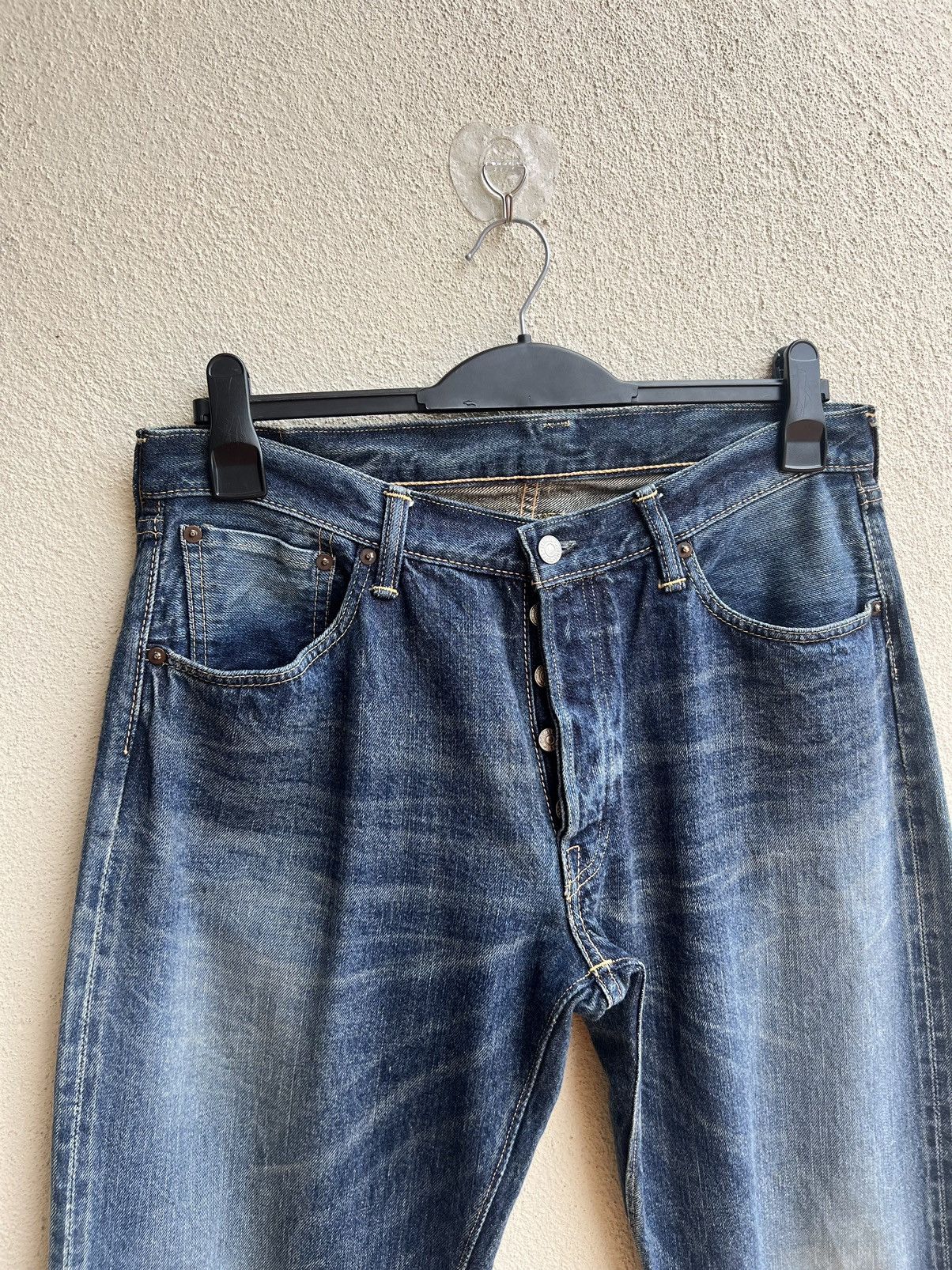 Heller's Cafe Dubbleworks X Warehouse Fade Denim Selvedge Jeans Size US 34 / EU 50 - 7 Thumbnail