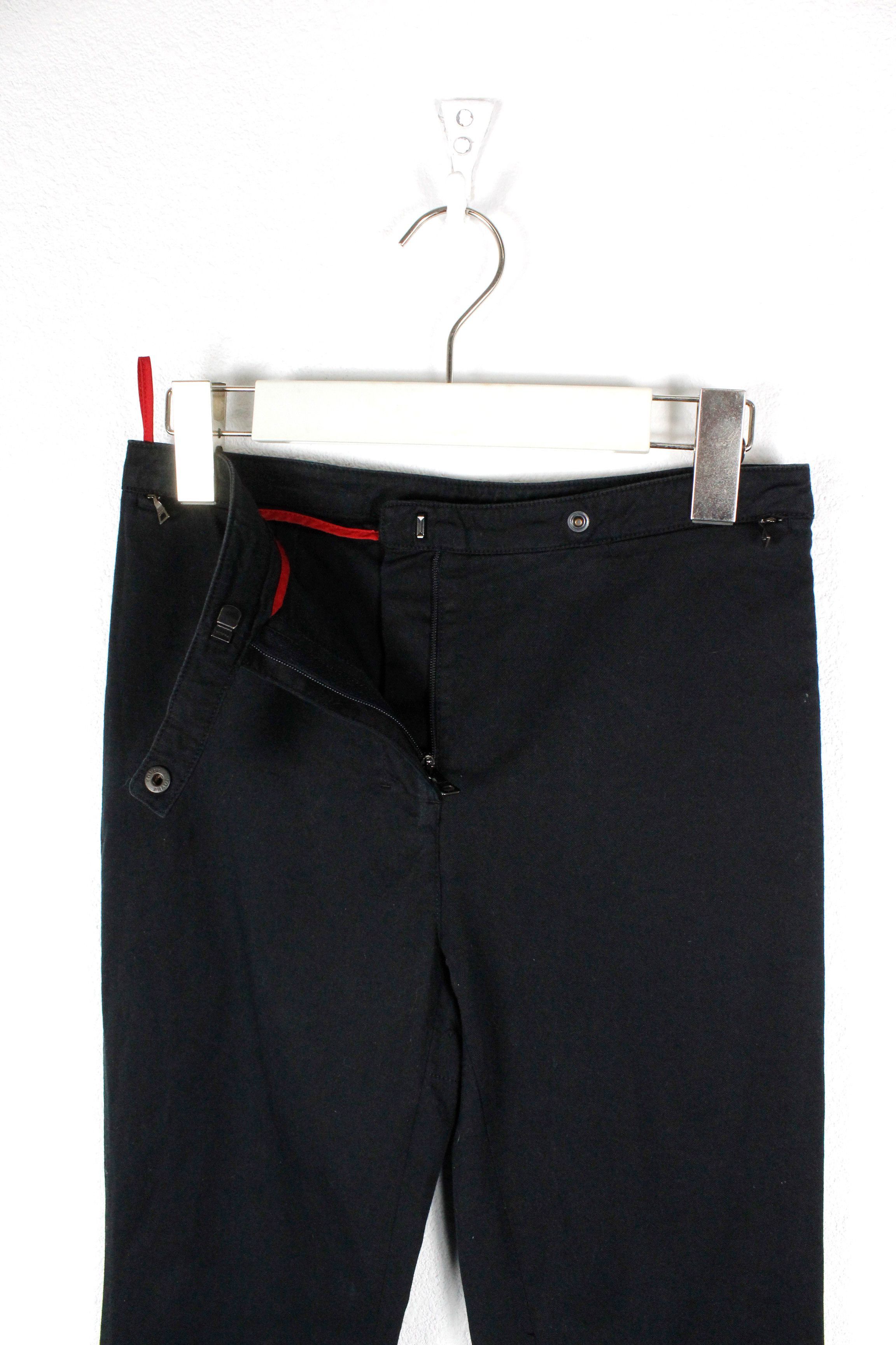 Prada Womens Prada Y2K Red Rubber Logo Moto Track Cotton Pants Size 25" / US 0 / IT 36 - 5 Thumbnail