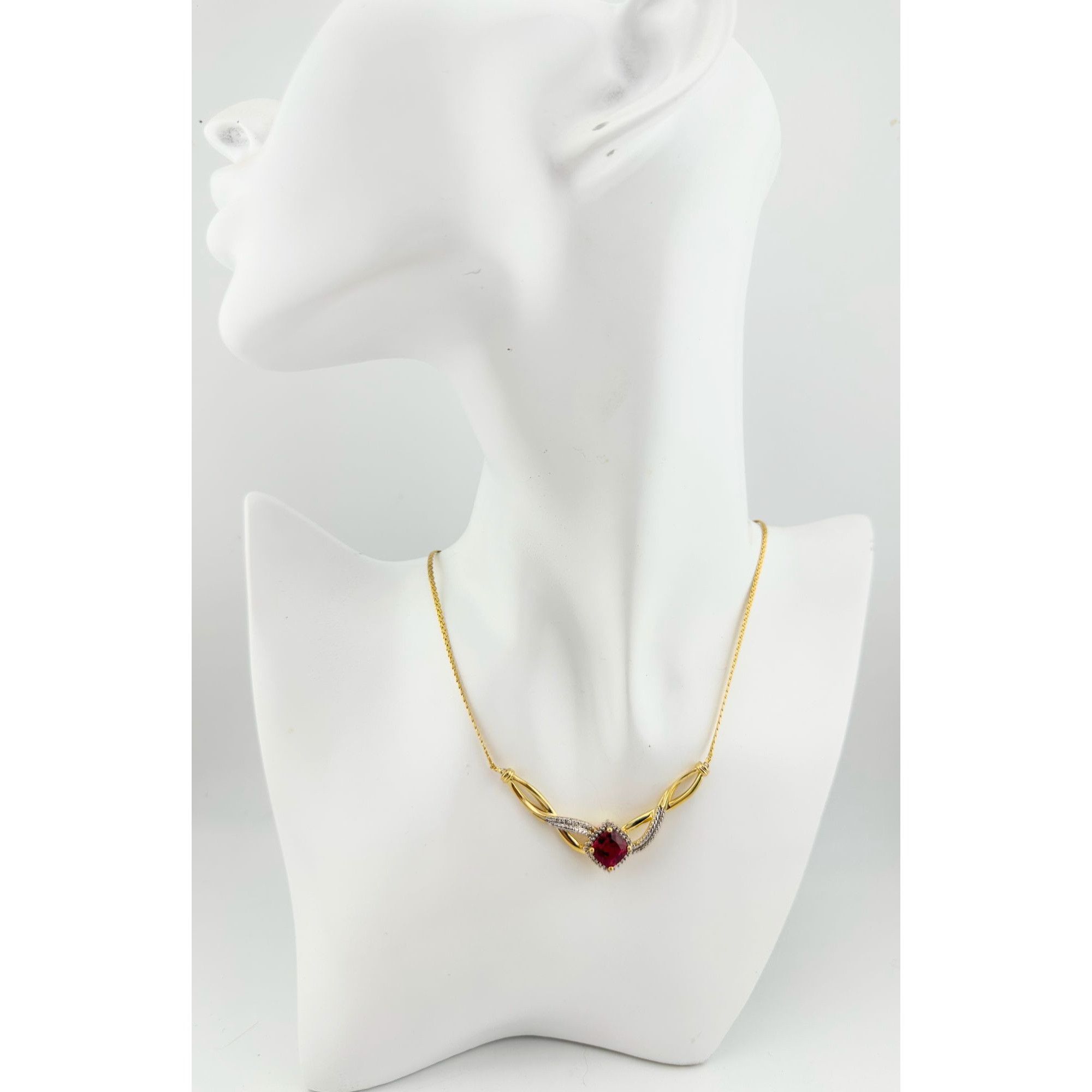 Other Elegant Lab Created Ruby and White Sapphire Infinite Loop Ne Size ONE SIZE - 2 Thumbnail