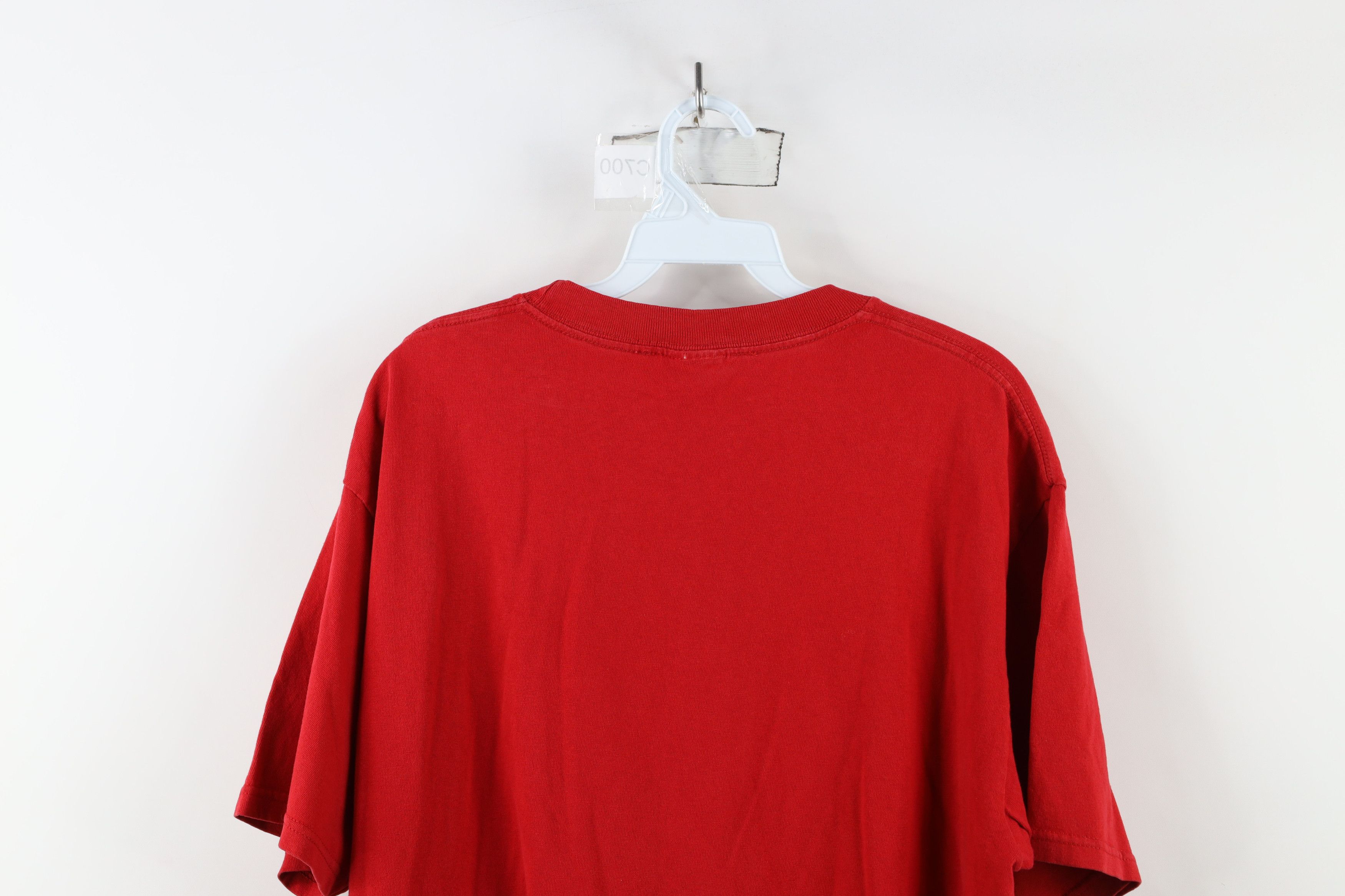Fox Racing × Vintage Vintage 90s Fox Racing Spell Out Big Logo T-Shirt Red Size US L / EU 52-54 / 3 - 13 Thumbnail