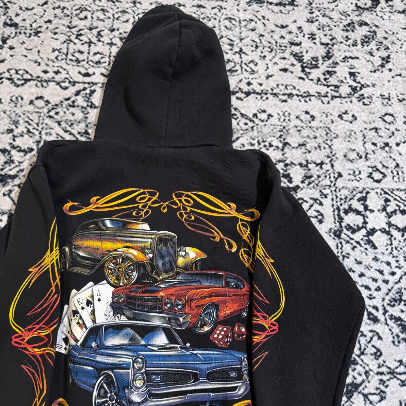 Vintage Vintage Black Cotton Hoodie Size S 90s Gambling Card Car Y2K Size US S / EU 44-46 / 1 - 12 Thumbnail