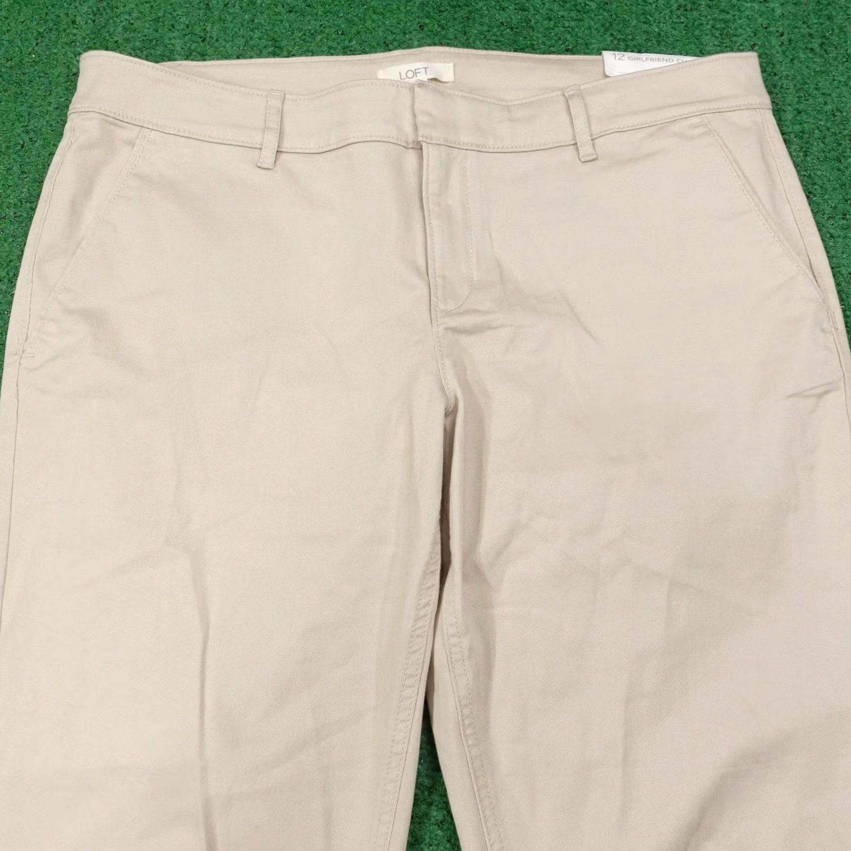 Loft LOFT Pants Womens 12 Beige Girlfriend Chino Slim Stretch Twill Pockets Size 34" / US 12 / IT 48 - 2 Thumbnail