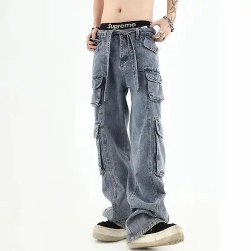 Jean Vintage Distressed Cargo Jeans Size US 26 / EU 42 - 2 Thumbnail