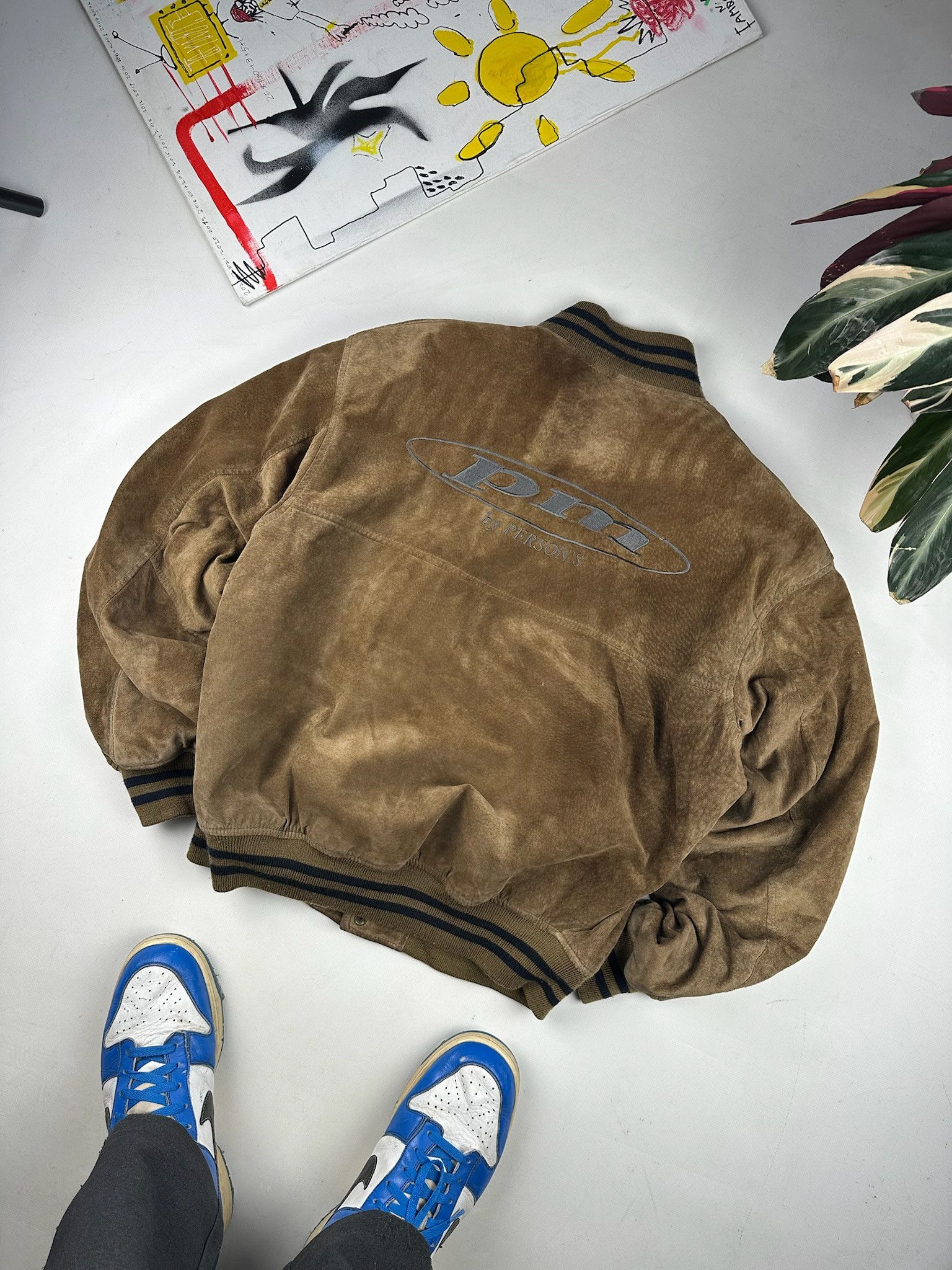 PERSON'S Vintage Person's suede leather Varsity Jacket Size US L / EU 52-54 / 3 - 4 Thumbnail