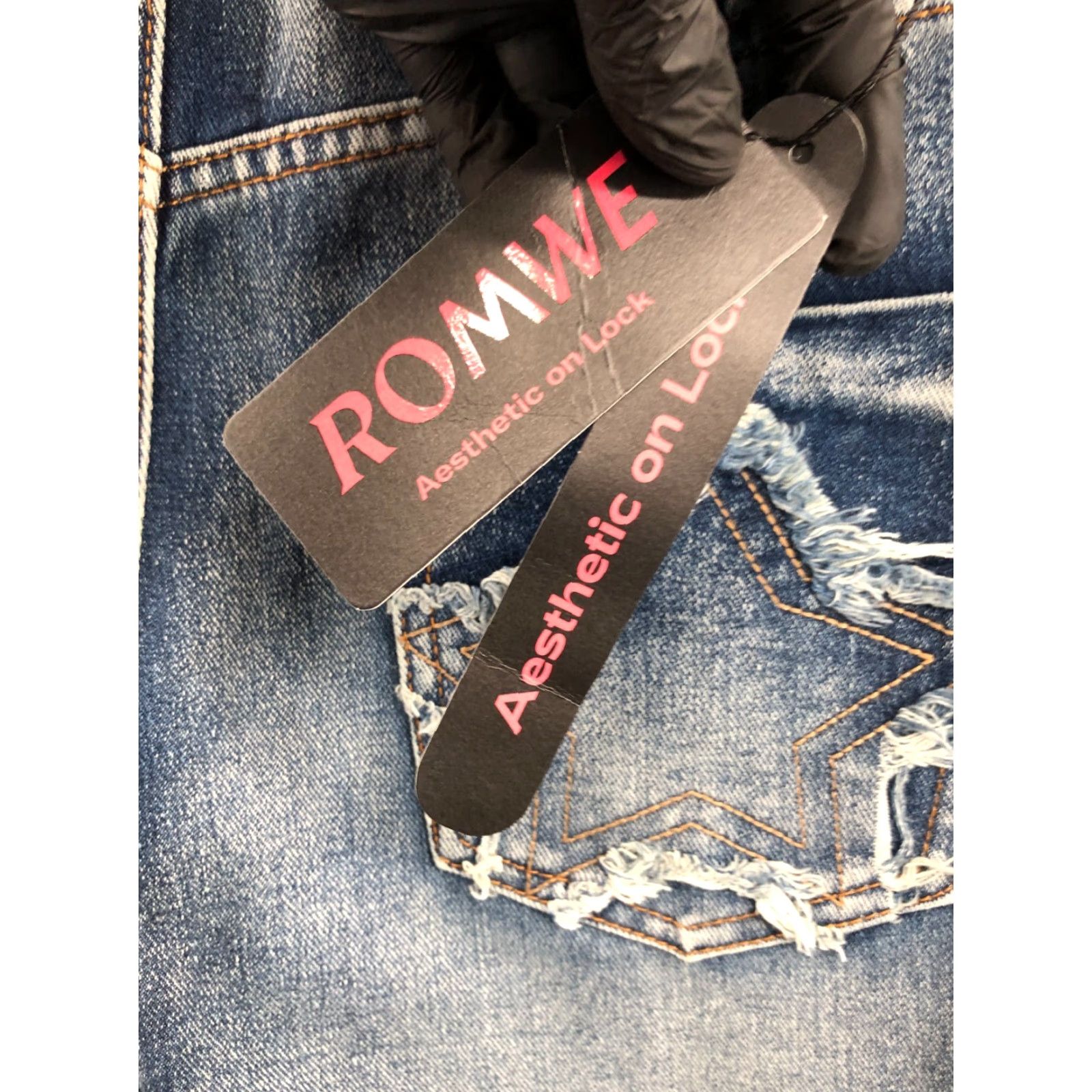 Vintage ROMWE Jeans Flare High Rise Size L Womens Medium Wash Blue Regular 28in Inseam 31in Denim Cotton 5-Pocket Size 36" / US 14 / IT 50 - 6 Thumbnail