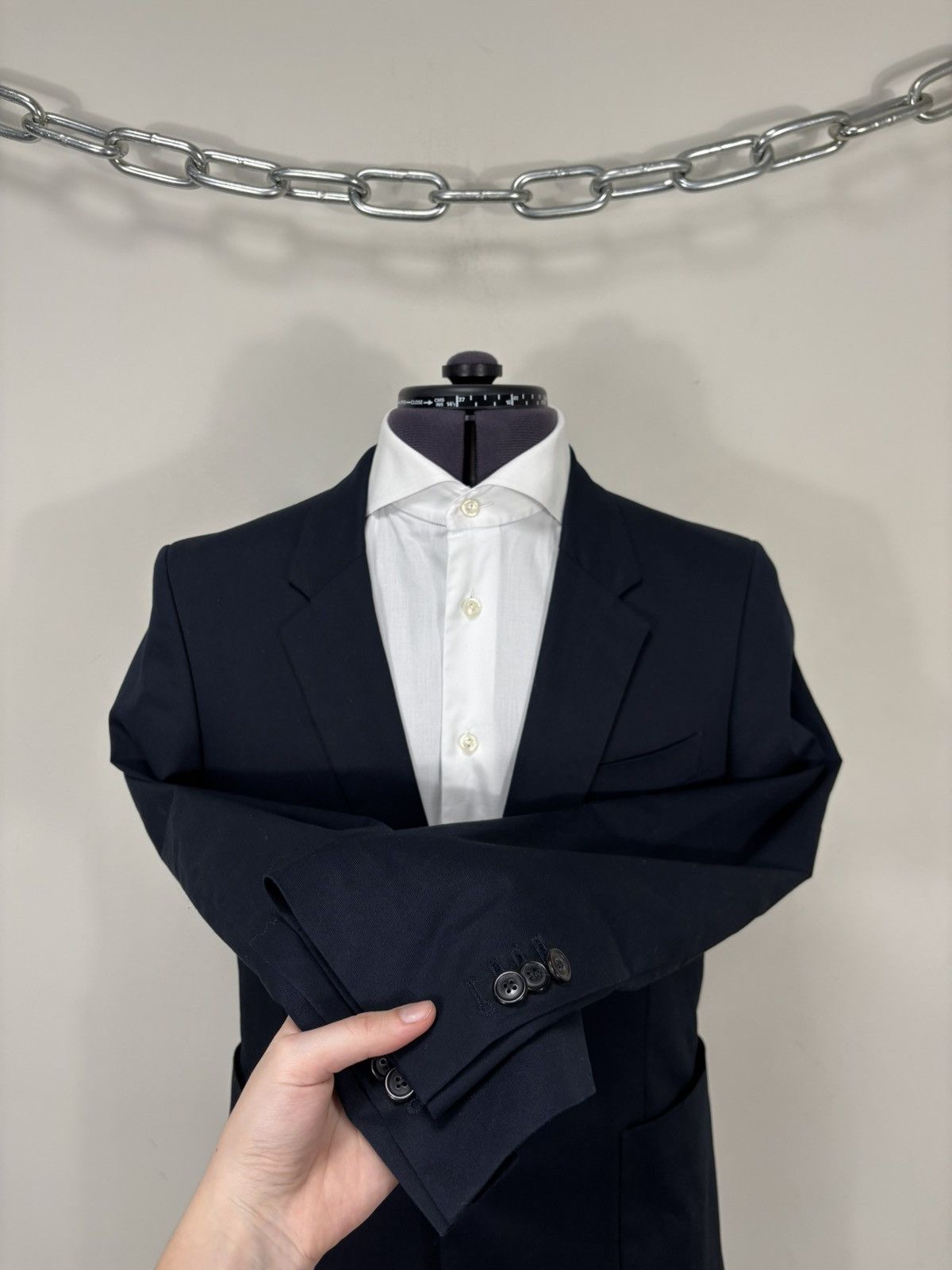 Grifoni Mauro Grifoni Men’s Navy Blue 2-Piece Cotton Stretch Suit Size 42R - 6 Thumbnail
